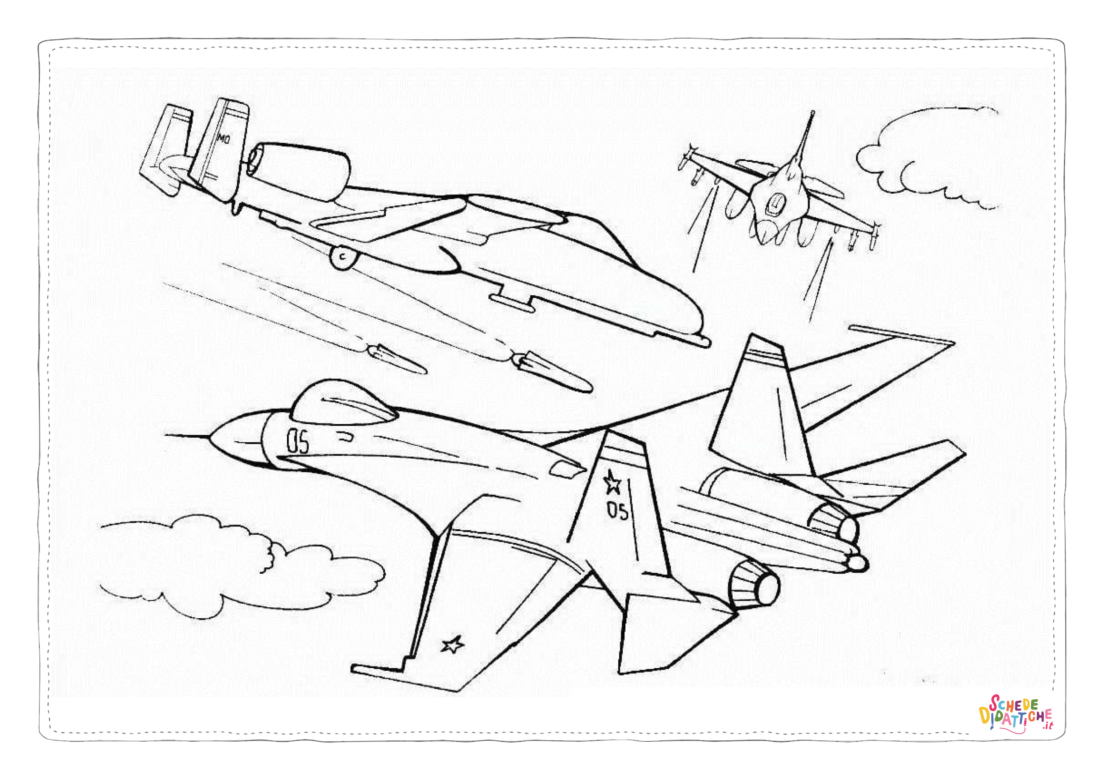 Disegno "Disegno di aereo militare da stampare e colorare 69" Disegno di aereo militare da stampare e colorare 69