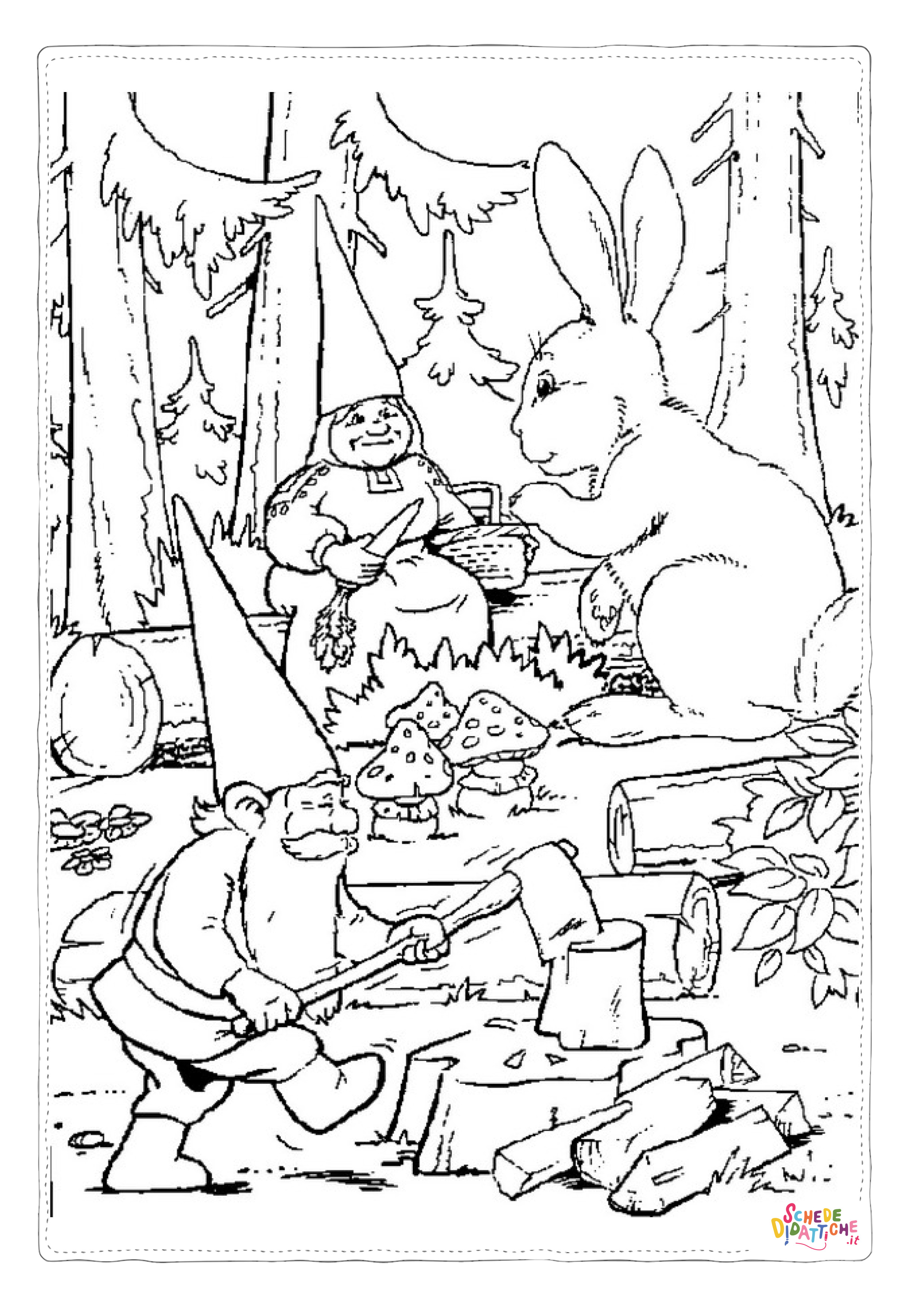 Disegno "Disegno di gnomo e folletto da stampare e colorare 19" Disegno di gnomo e folletto da stampare e colorare 19