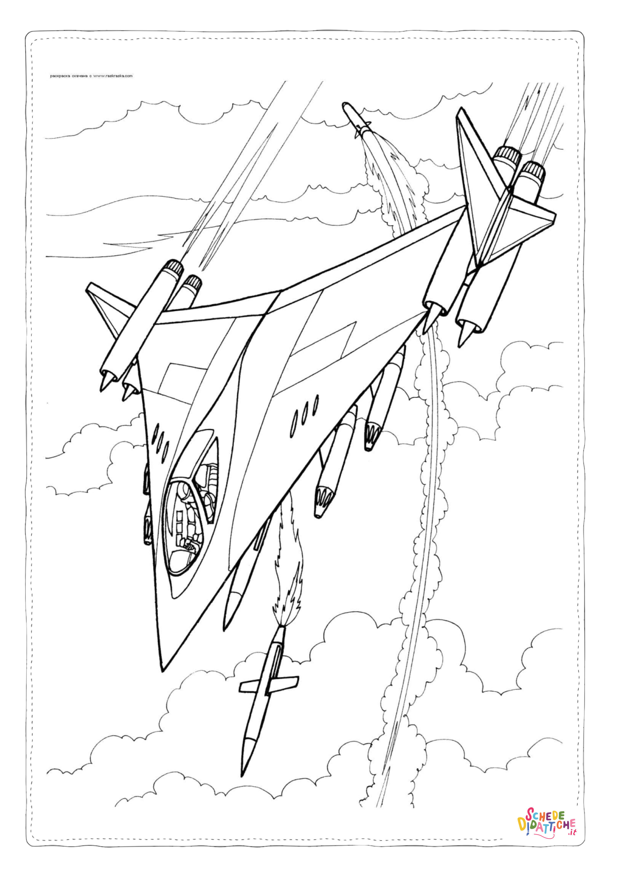 Disegno "Disegno di aereo militare da stampare e colorare 62" Disegno di aereo militare da stampare e colorare 62