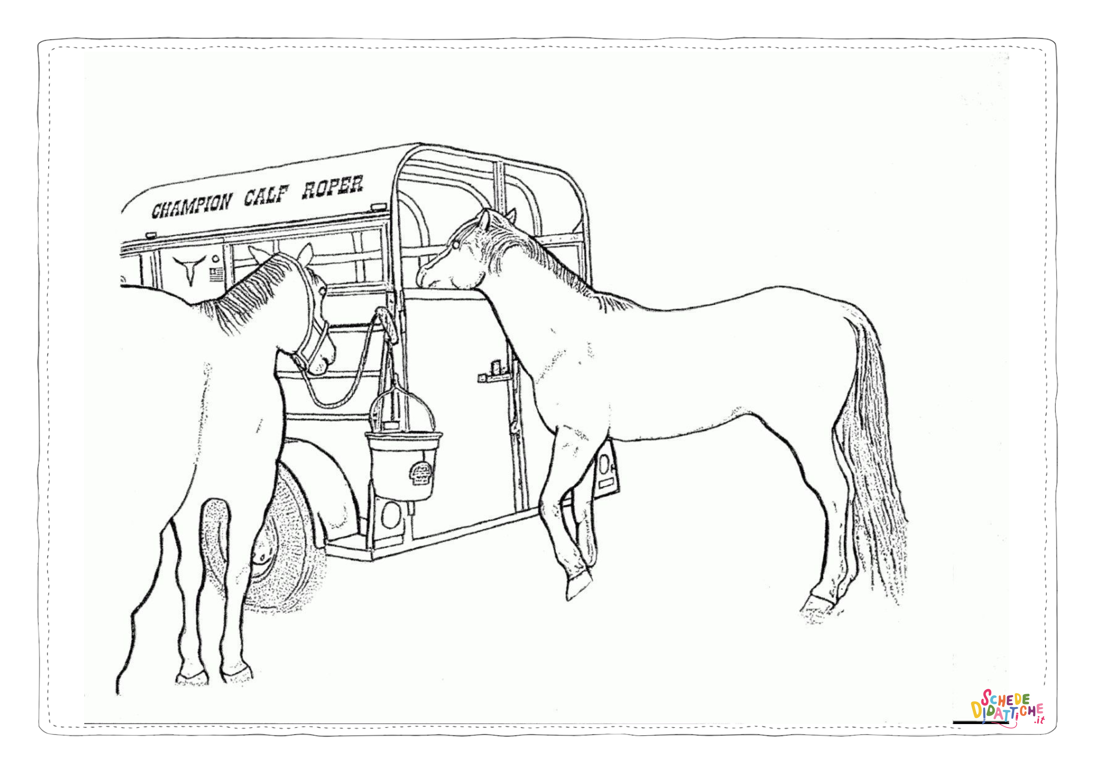 Disegno "Disegno di cavallo da stampare e colorare 195" Disegno di cavallo da stampare e colorare 195