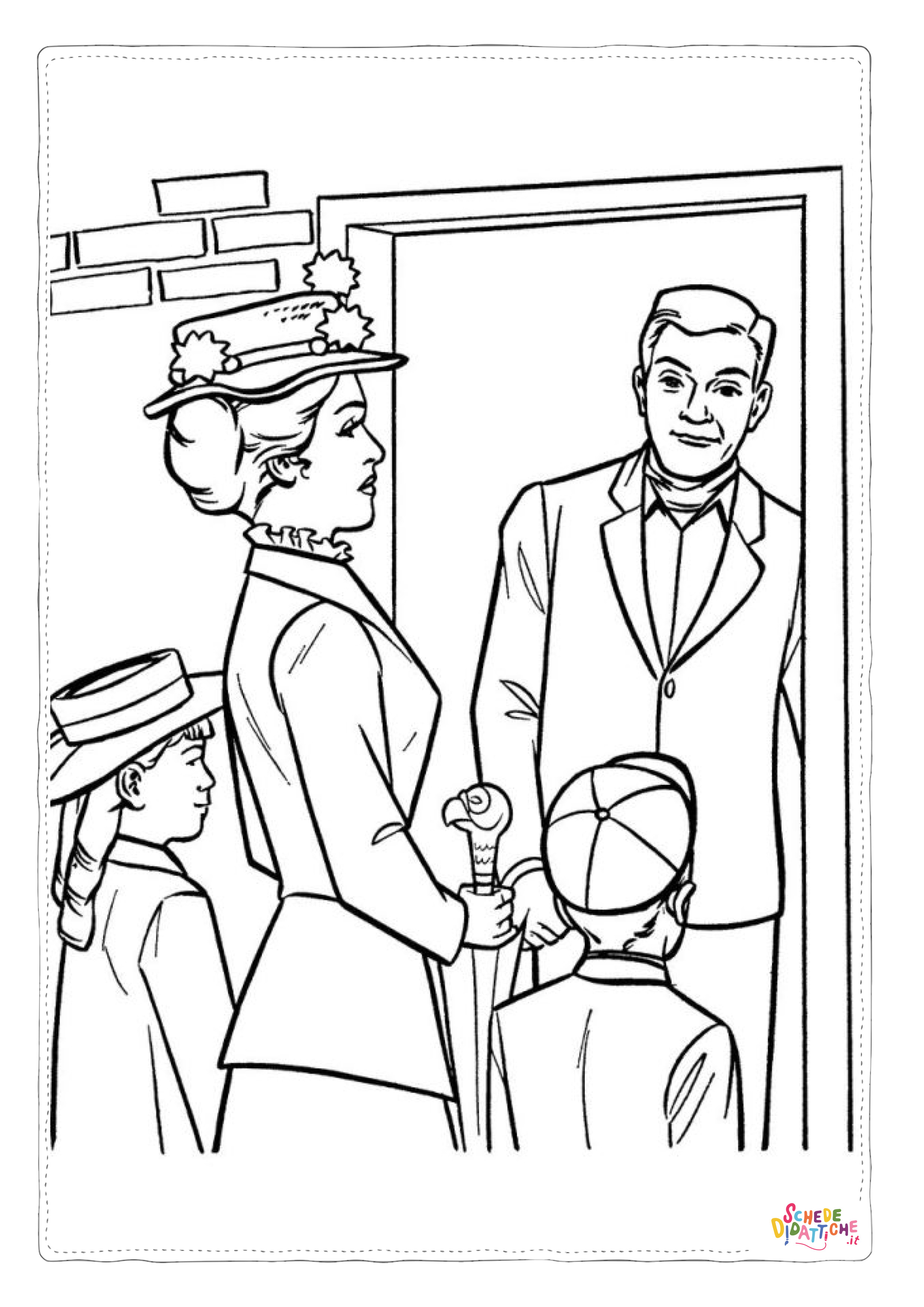Disegno "Disegno di Mary Poppins da stampare e colorare 9" Disegno di Mary Poppins da stampare e colorare 9