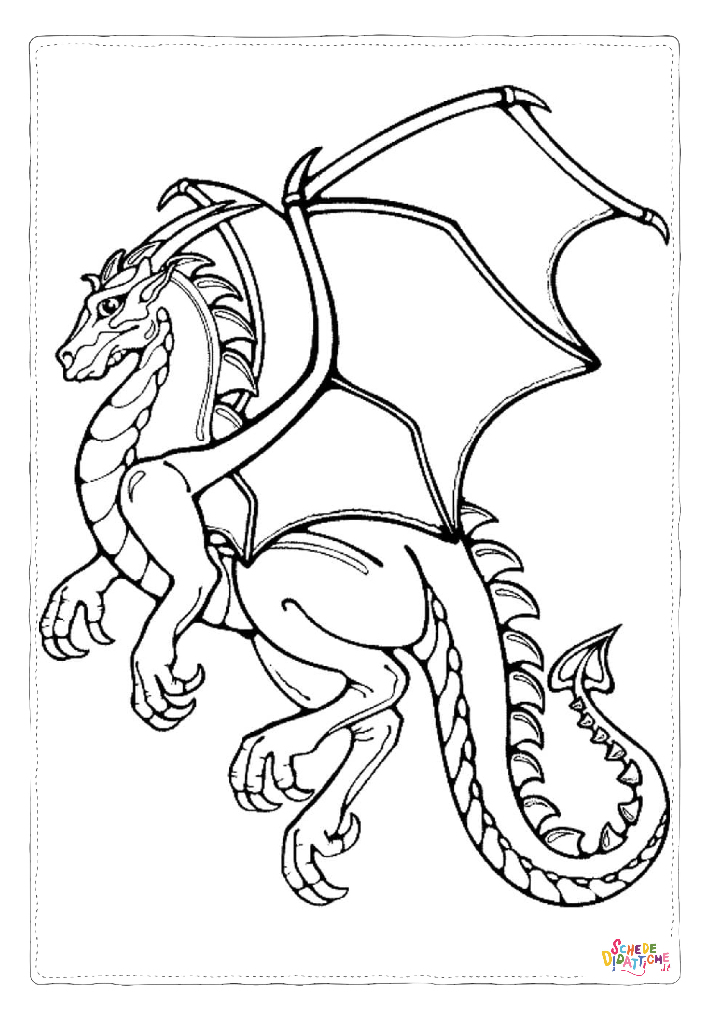 Disegno "Disegno di dragone da stampare e colorare 179" Disegno di dragone da stampare e colorare 179