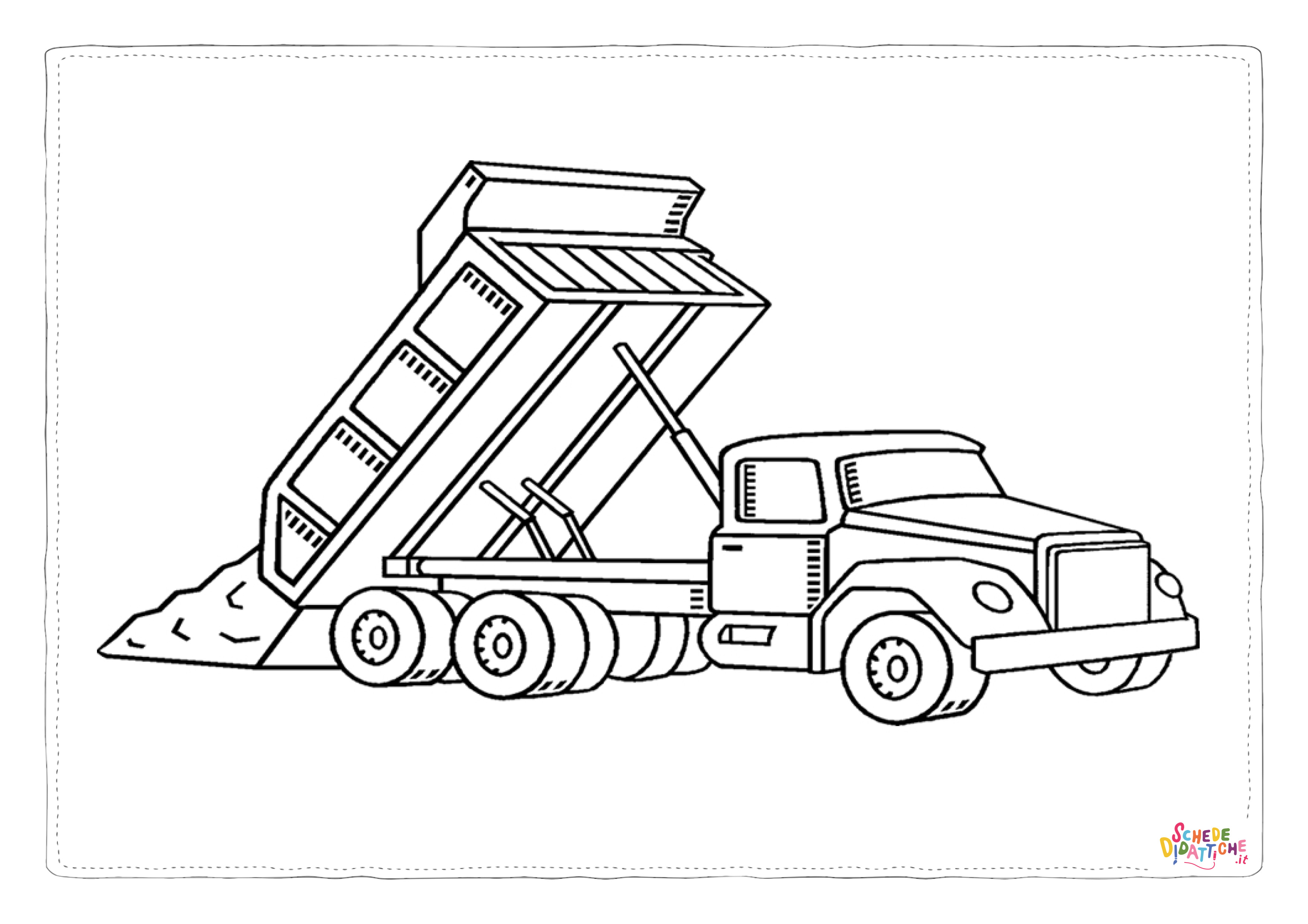 Disegno di mezzo da lavoro da stampare e colorare 20