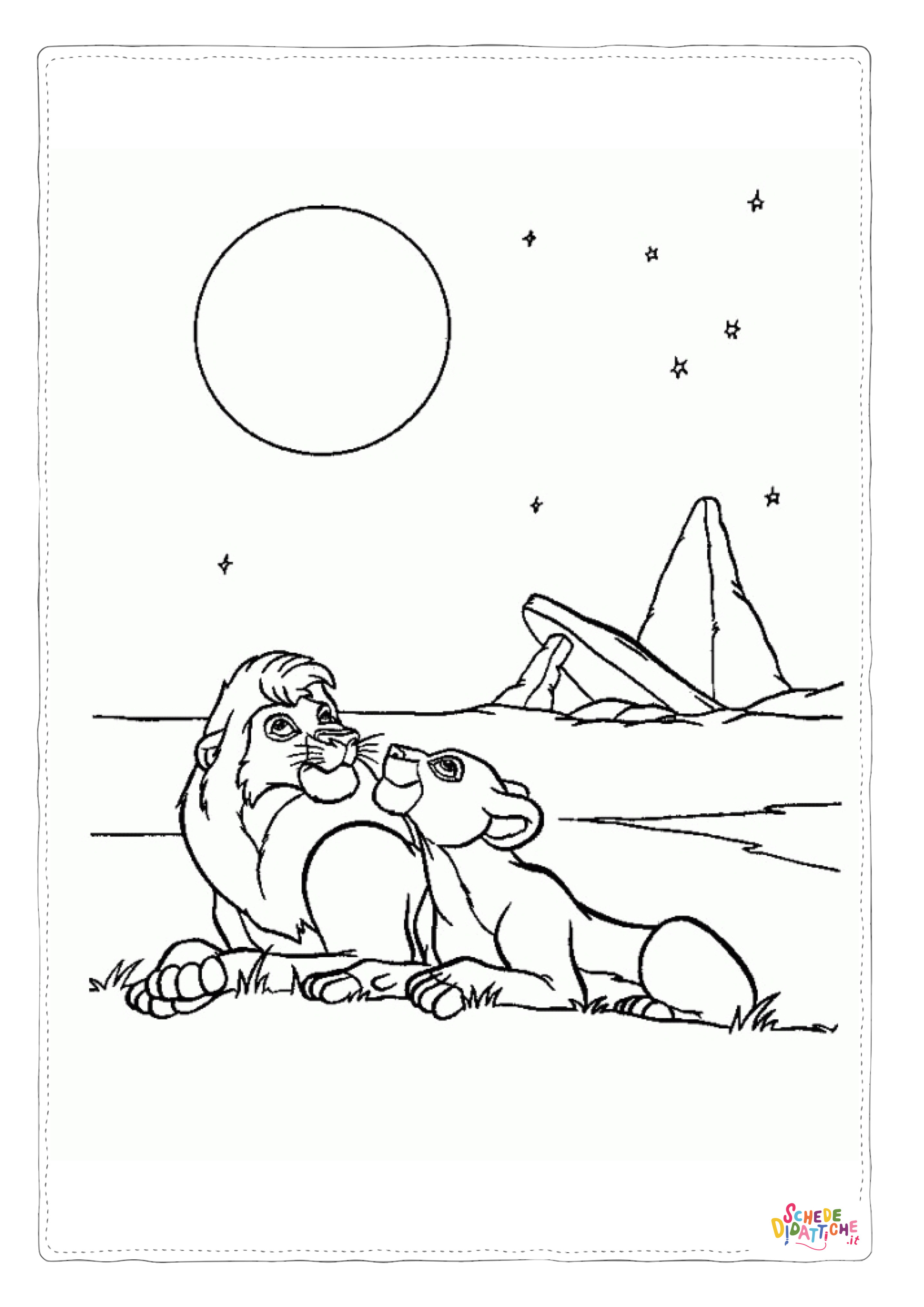 Disegno "Disegno di Re Leone da stampare e colorare 36" Disegno di Re Leone da stampare e colorare 36