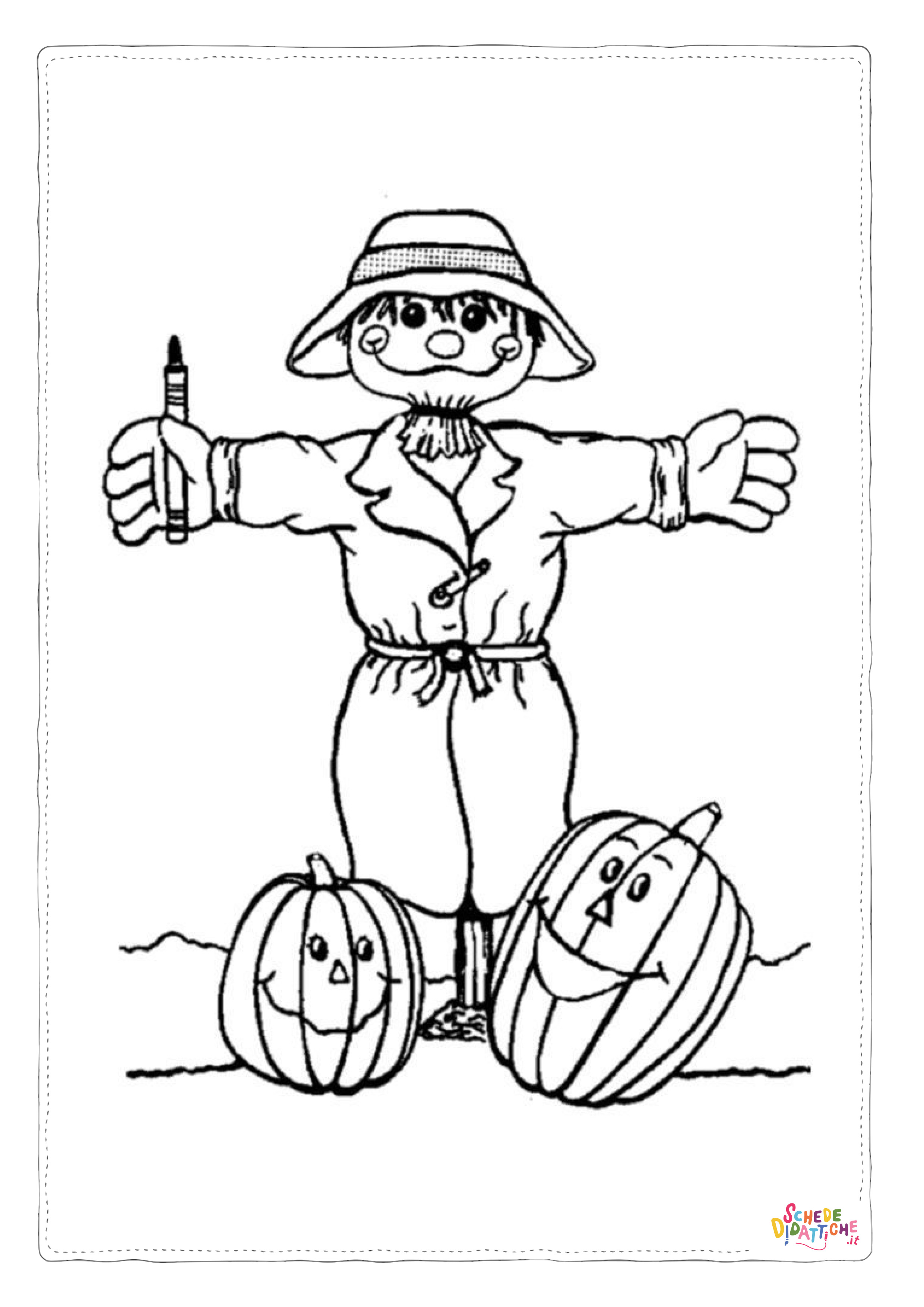 Disegno "Disegno di spaventapasseri da stampare e colorare 26" Disegno di spaventapasseri da stampare e colorare 26