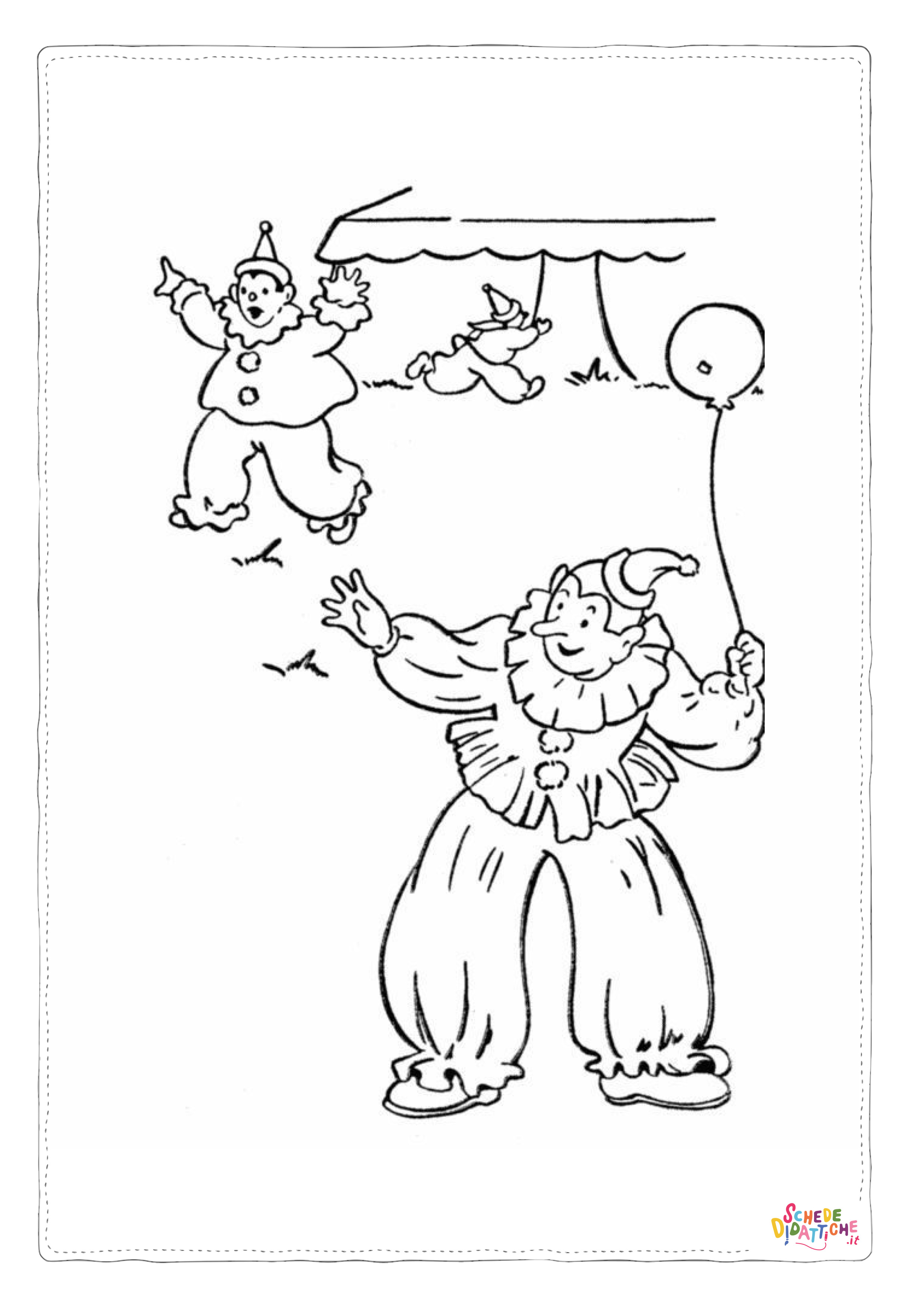 Disegno di clown da stampare e colorare 2