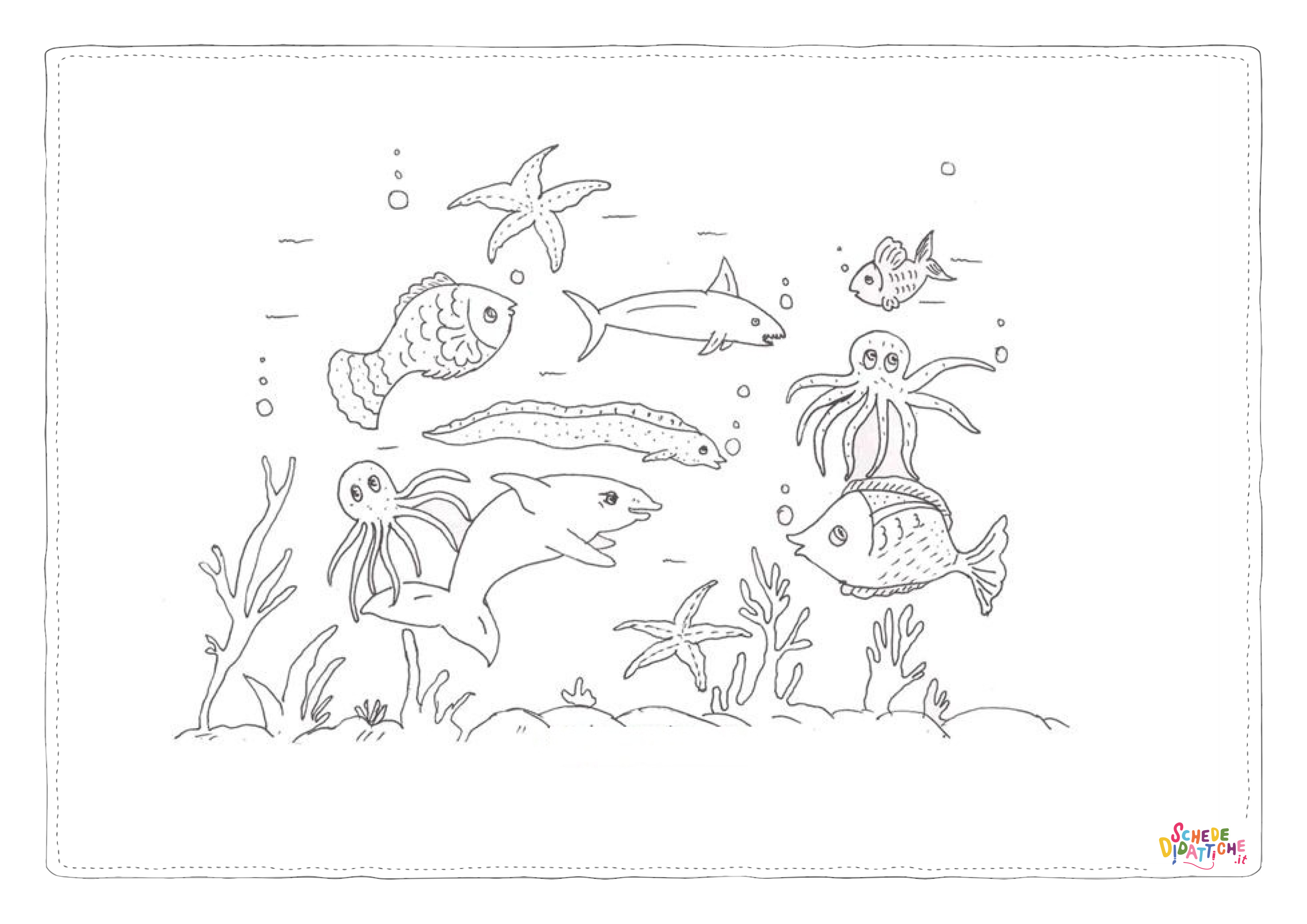Disegno "Disegno di pesce da stampare e colorare 134" Disegno di pesce da stampare e colorare 134