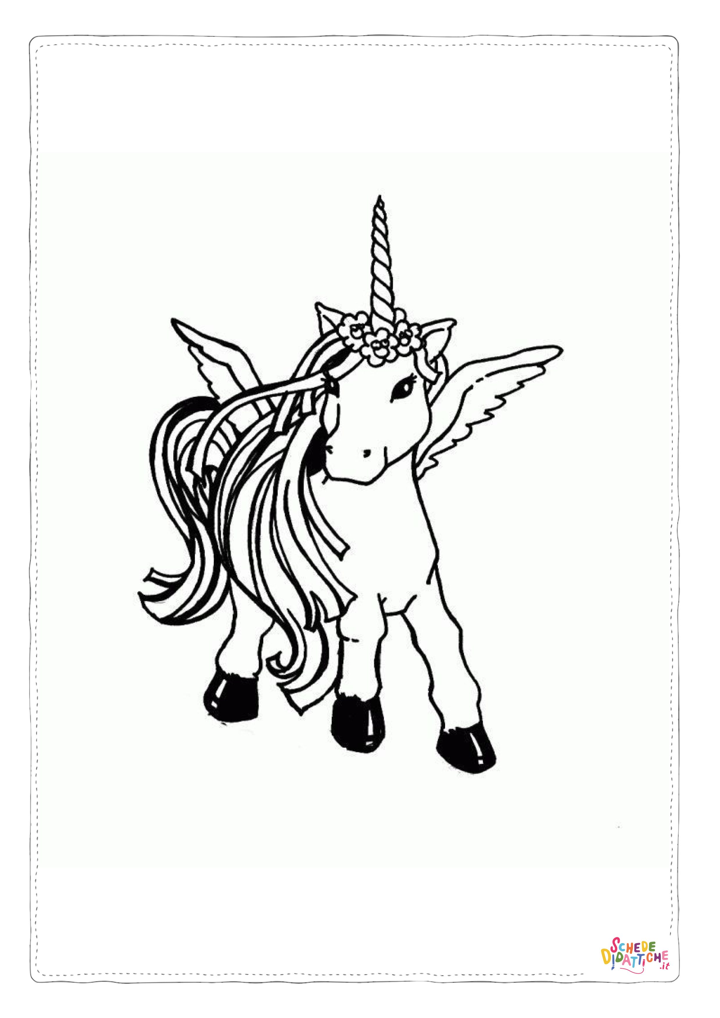 Disegno "Disegno di unicorno da stampare e colorare 71" Disegno di unicorno da stampare e colorare 71