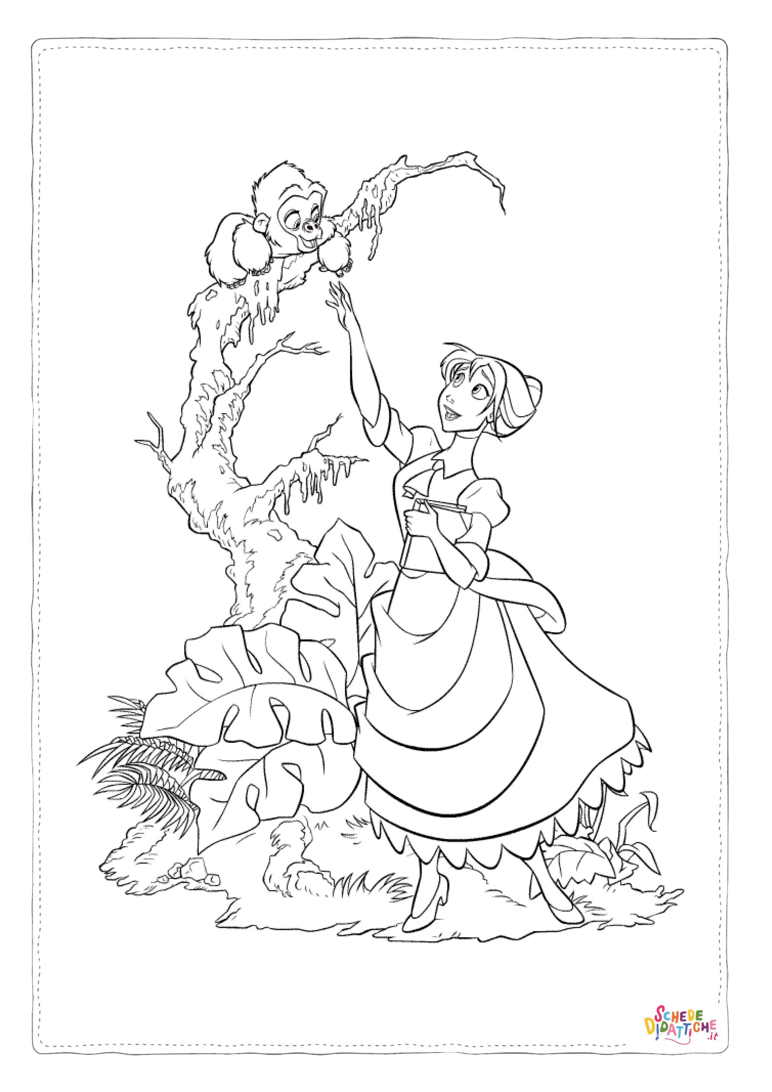 Disegno "Disegno di Tarzan da stampare e colorare 9" Disegno di Tarzan da stampare e colorare 9