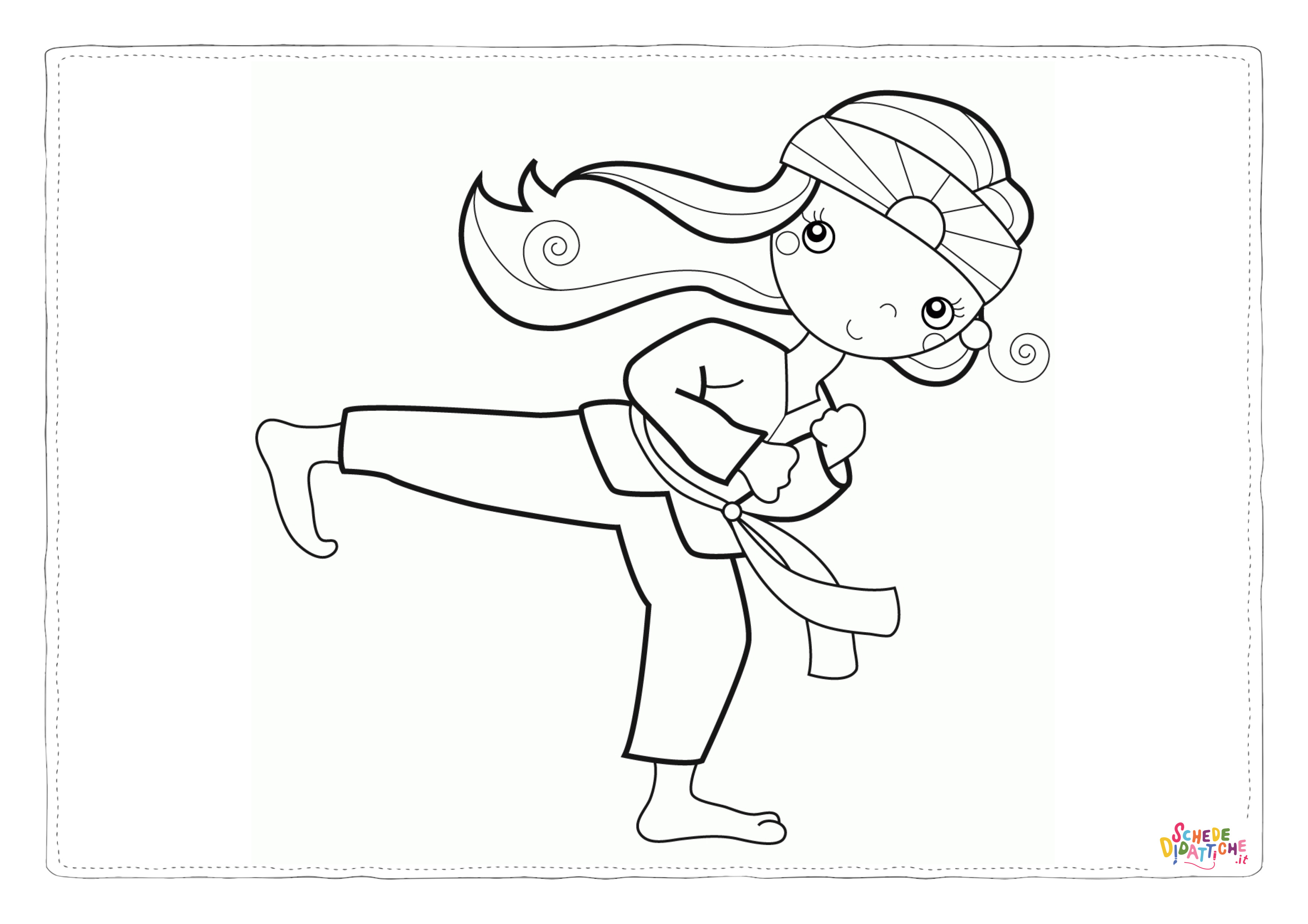 Disegno di karate da stampare e colorare