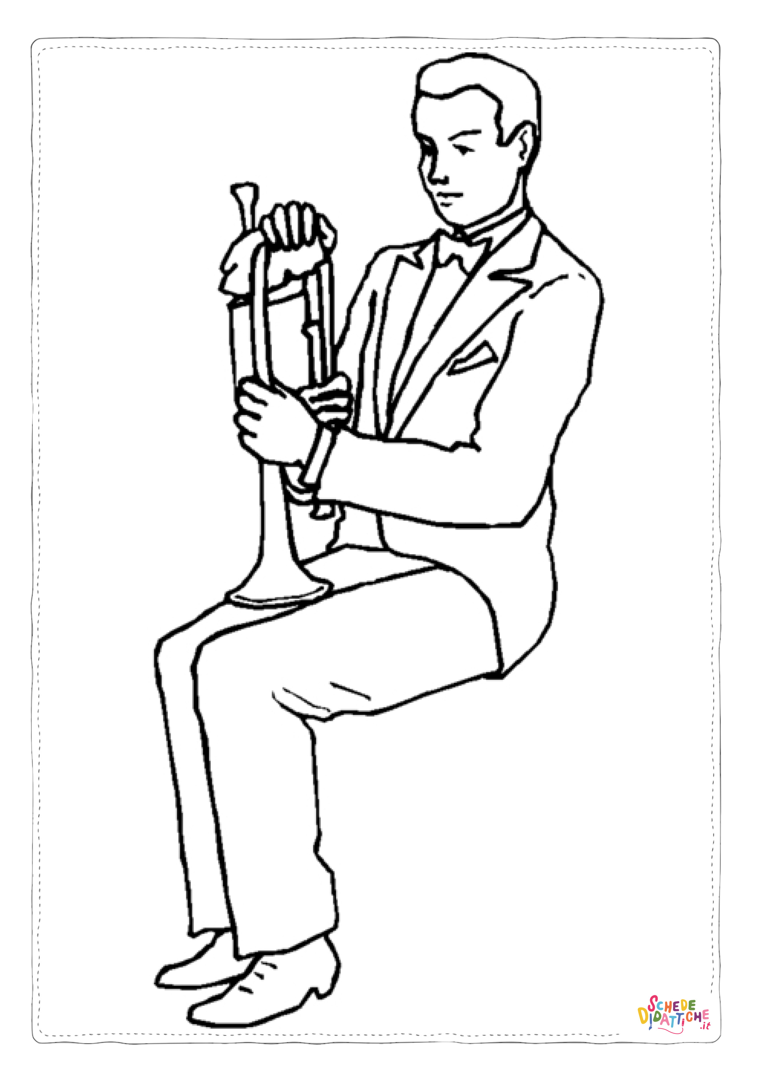 Disegno "Disegno di musicista da stampare e colorare 5" Disegno di musicista da stampare e colorare 5