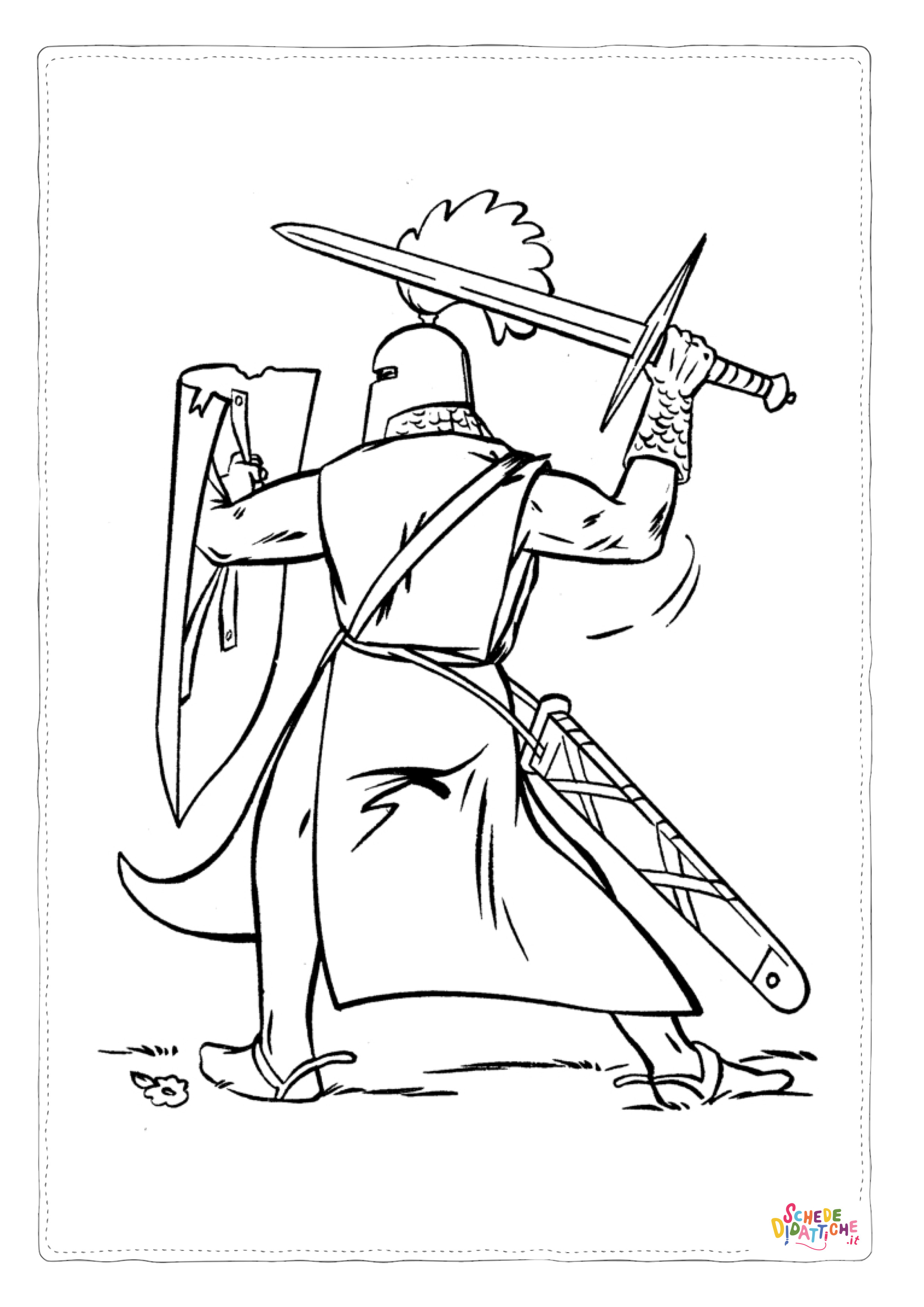Disegno "Disegno di cavaliere da stampare e colorare 1" Disegno di cavaliere da stampare e colorare 1