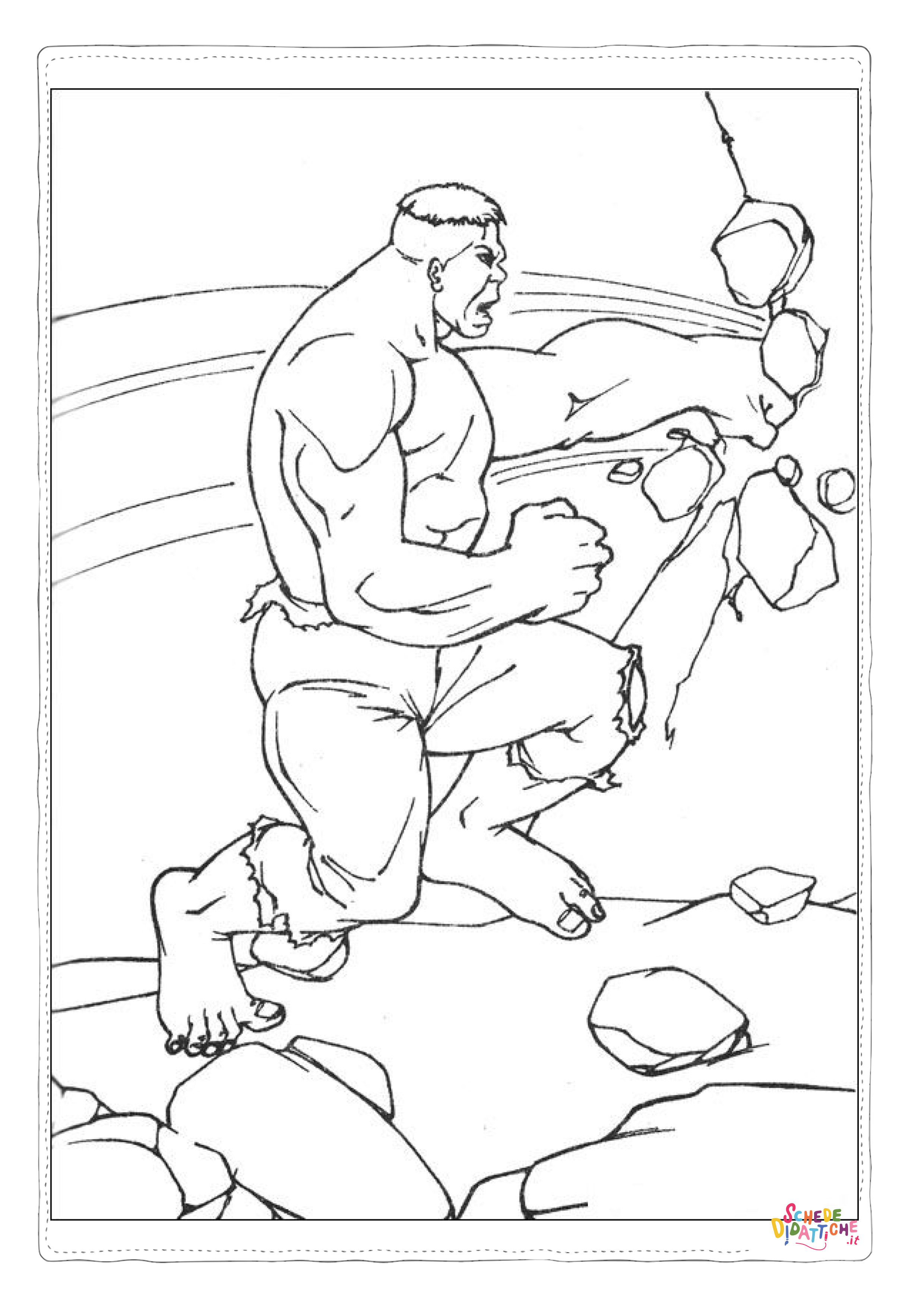 Disegno "Disegno di Hulk da stampare e colorare 17" Disegno di Hulk da stampare e colorare 17