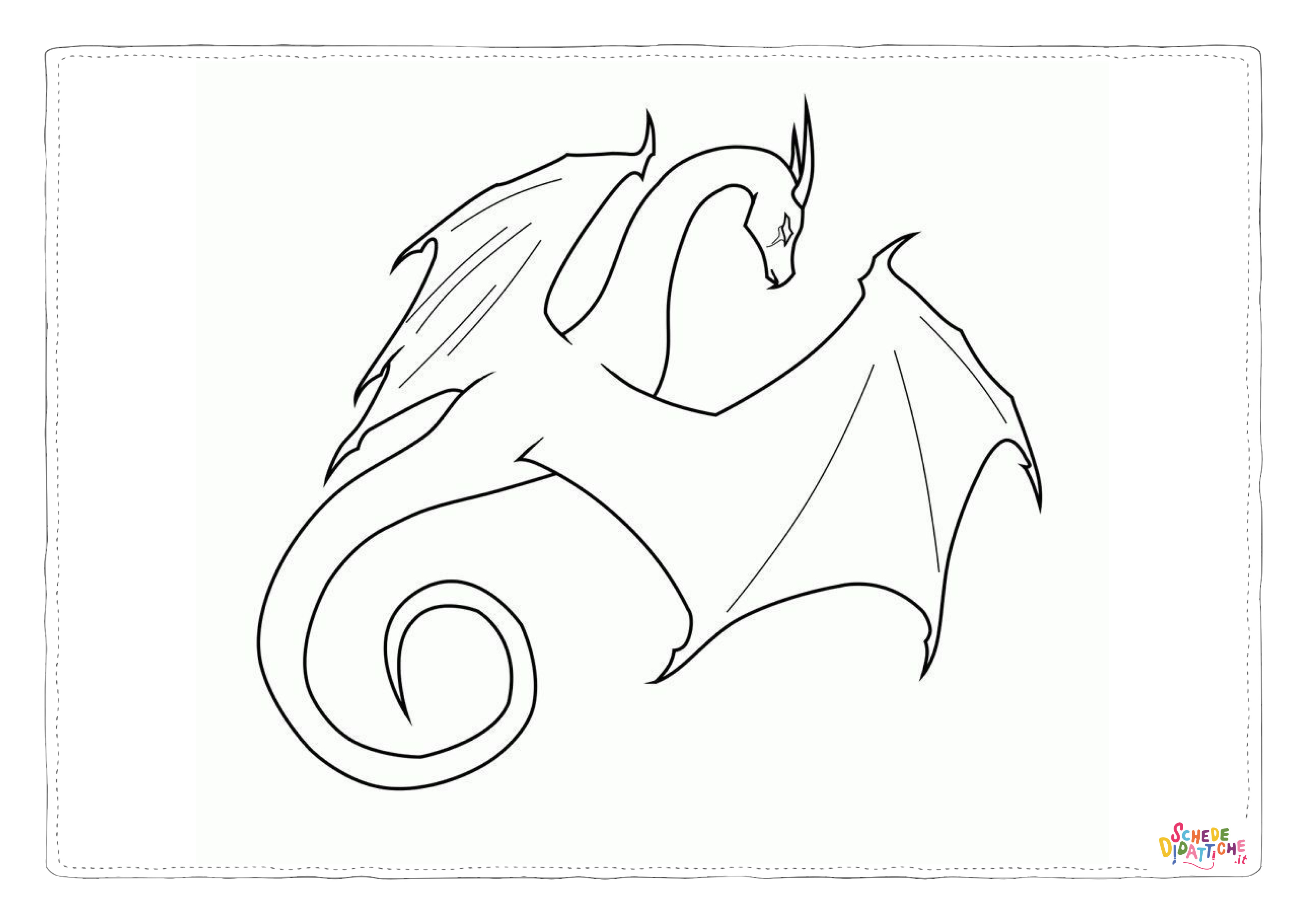 Disegno "Disegno di dragone da stampare e colorare 48" Disegno di dragone da stampare e colorare 48