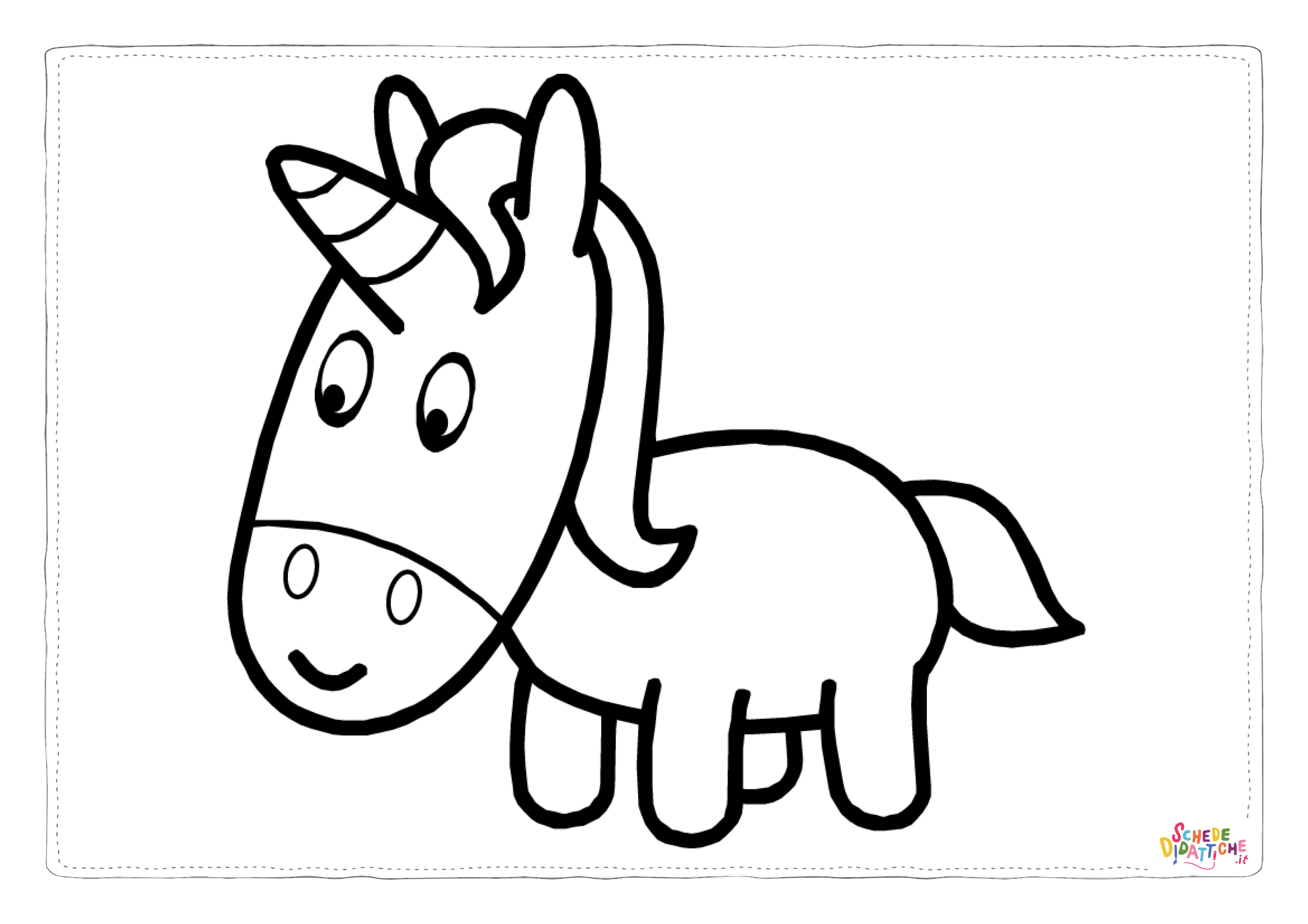 Disegno "Disegno di unicorno da stampare e colorare 94" Disegno di unicorno da stampare e colorare 94
