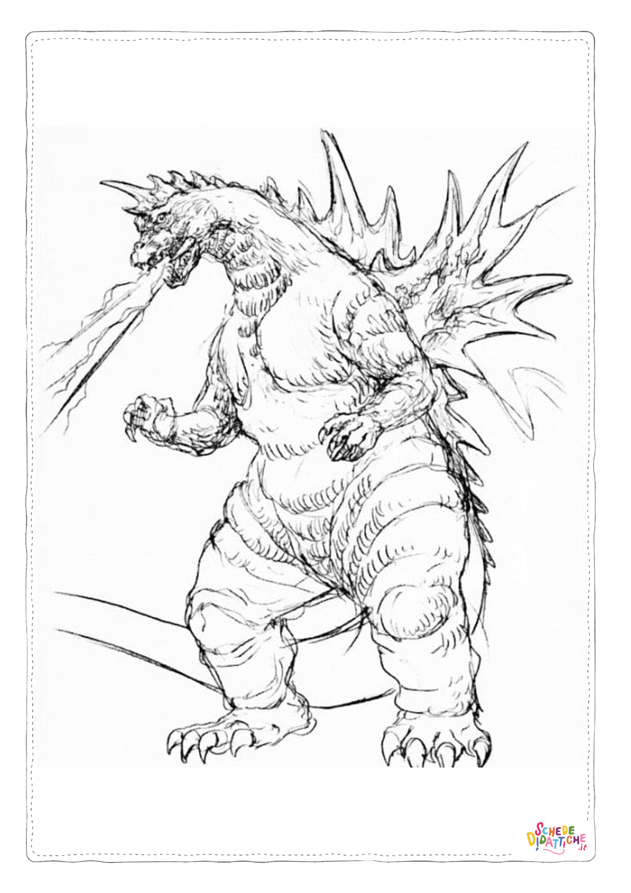 Disegno di Godzilla da stampare e colorare 37