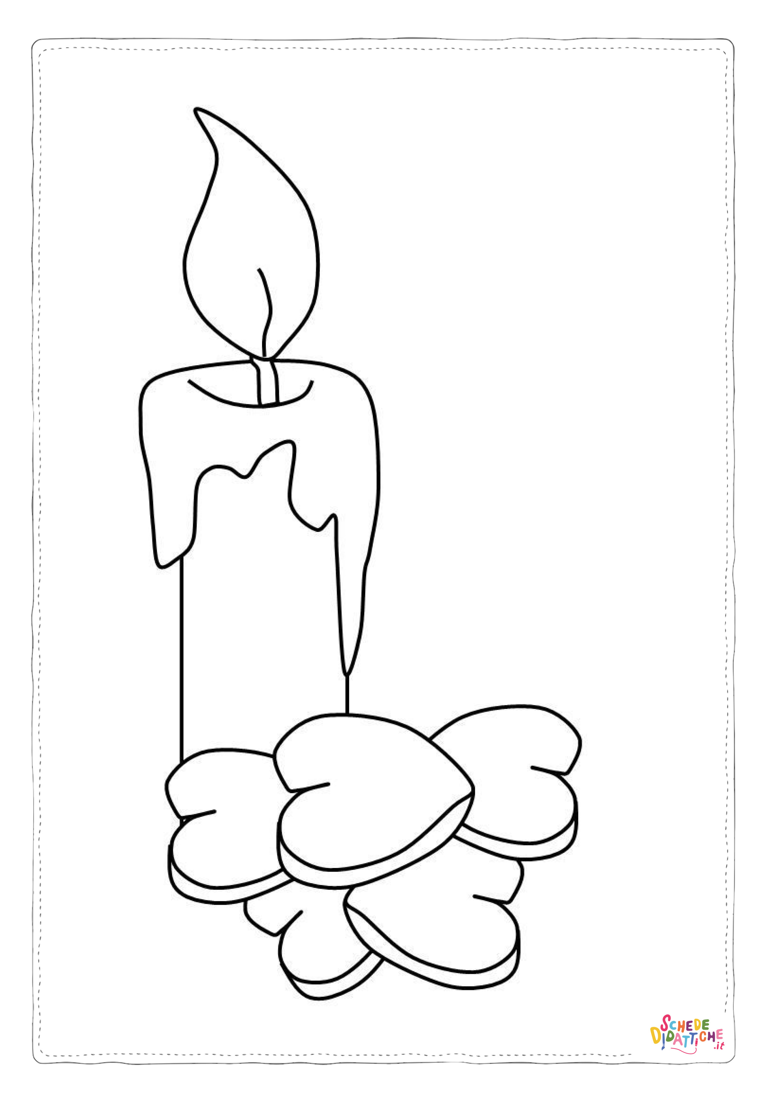 Disegno di candela natalizia da stampare e colorare 20
