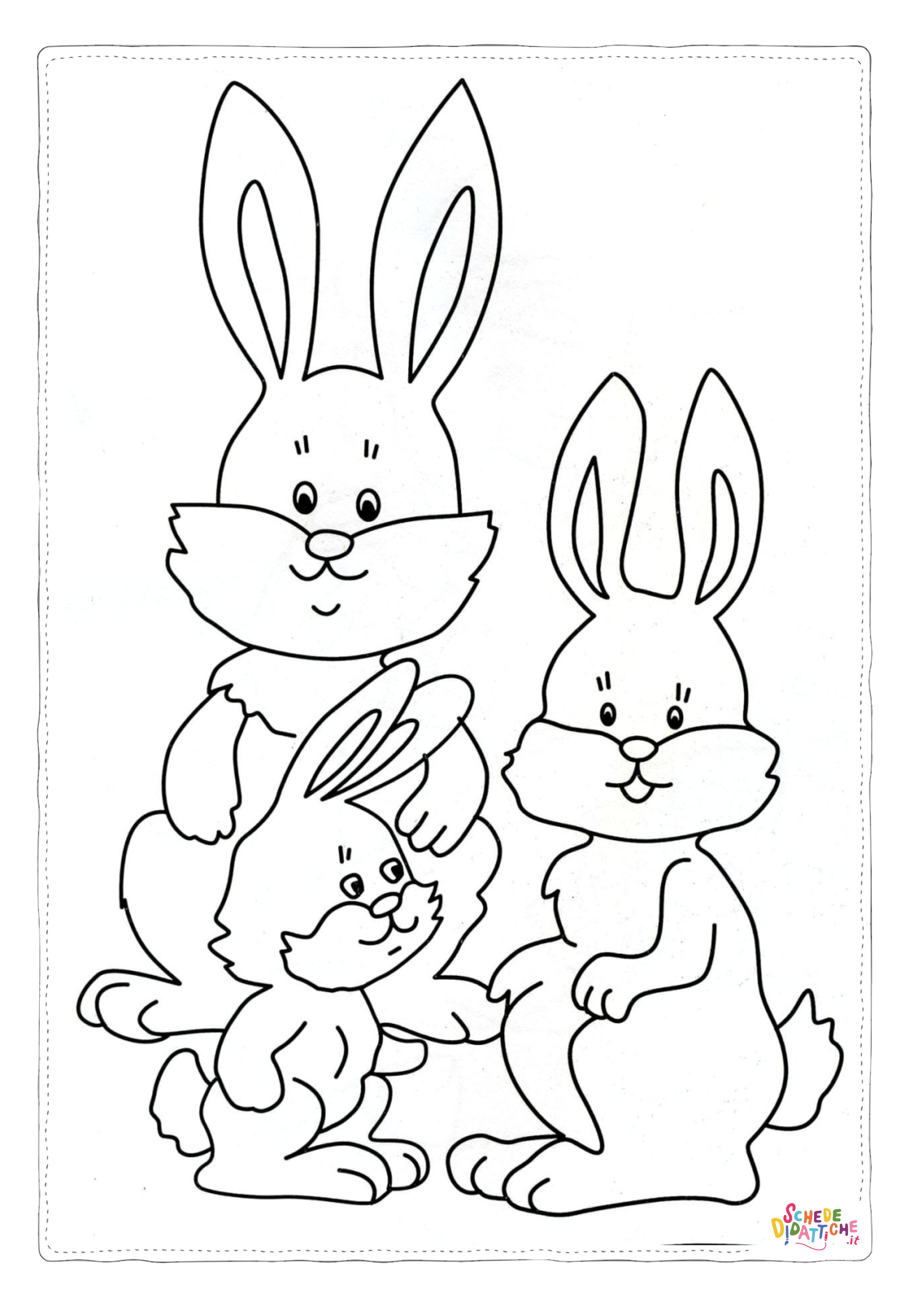 Disegno "Disegno di coniglio da stampare e colorare 186" Disegno di coniglio da stampare e colorare 186