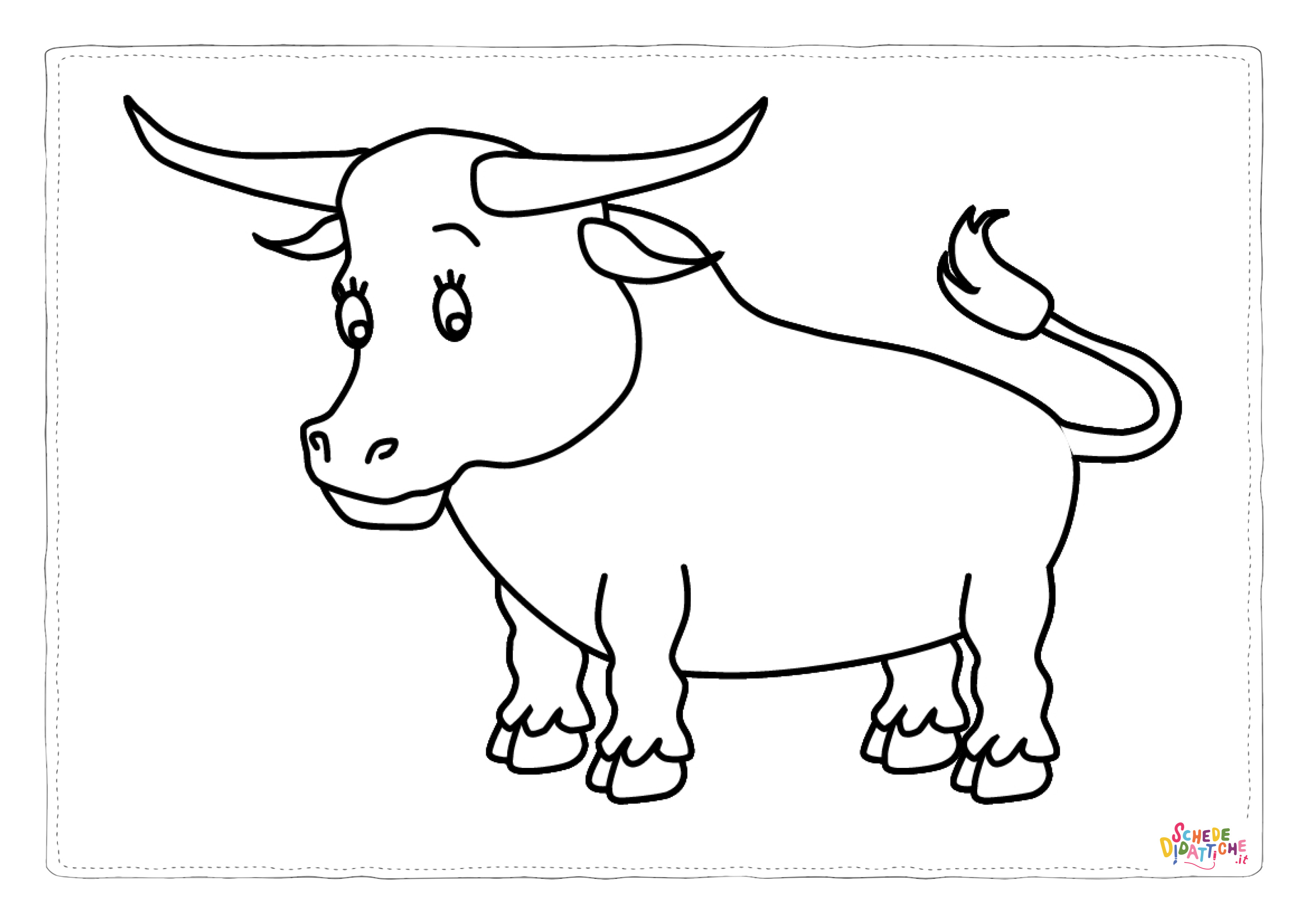 Disegno "Disegno di mucca da stampare e colorare 87" Disegno di mucca da stampare e colorare 87