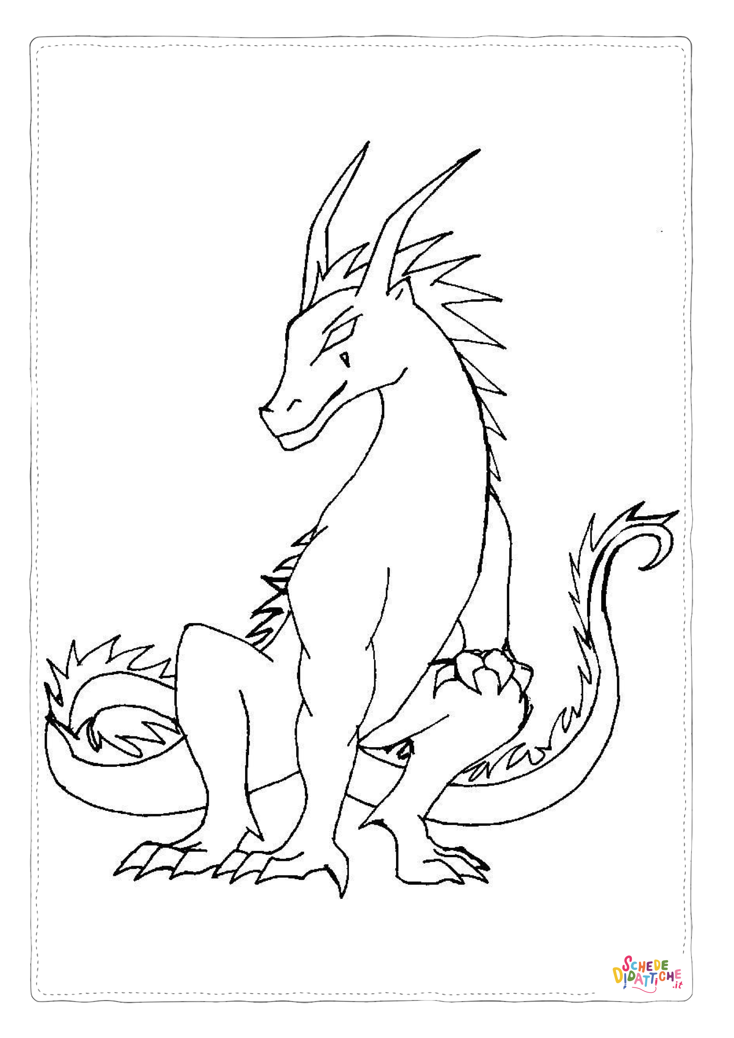 Disegno "Disegno di dragone da stampare e colorare 60" Disegno di dragone da stampare e colorare 60
