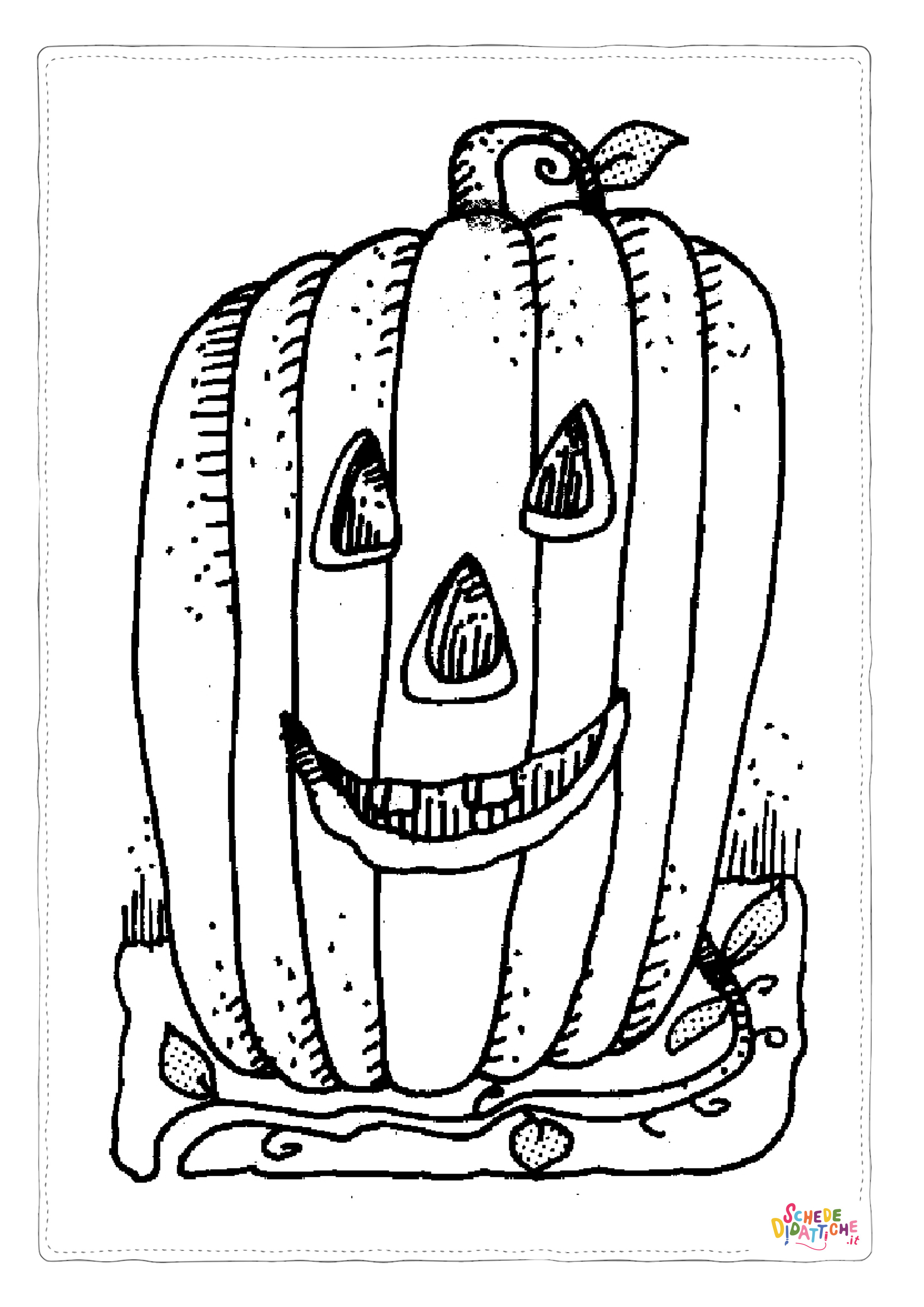 Disegno "Disegno di zucca di Halloween da stampare e colorare 155" Disegno di zucca di Halloween da stampare e colorare 155