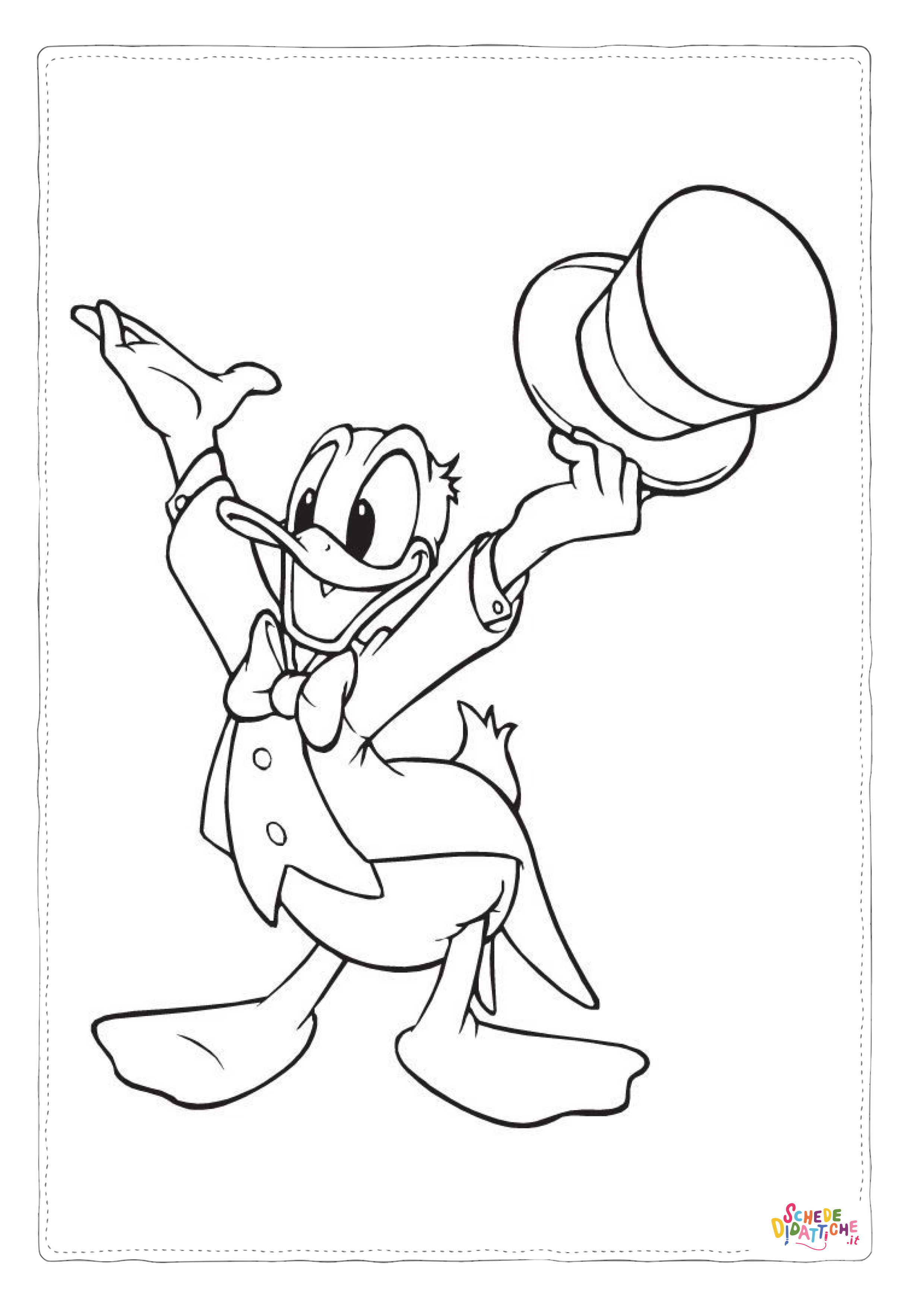Disegno "Disegno di Paperino da stampare e colorare 100" Disegno di Paperino da stampare e colorare 100