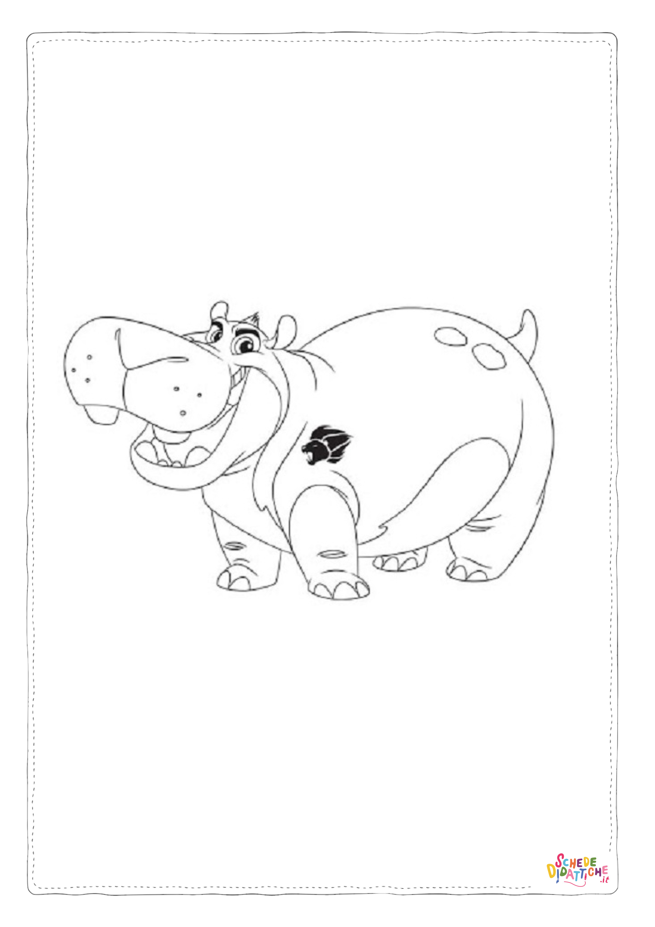 Disegno "Disegno di ippopotamo da stampare e colorare 20" Disegno di ippopotamo da stampare e colorare 20