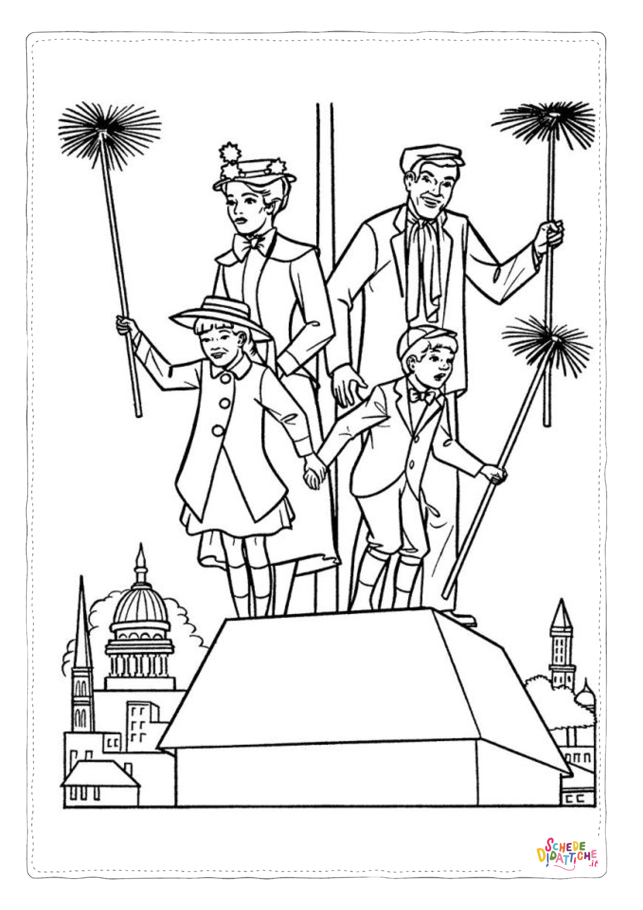 Disegno "Disegno di Mary Poppins da stampare e colorare 14" Disegno di Mary Poppins da stampare e colorare 14