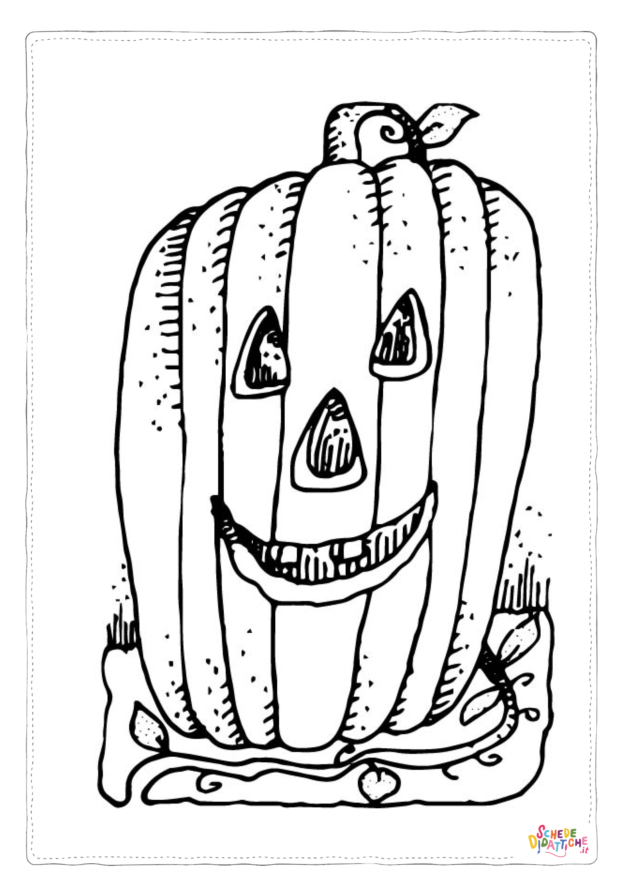 Disegno "Disegno di zucca di Halloween da stampare e colorare 123" Disegno di zucca di Halloween da stampare e colorare 123