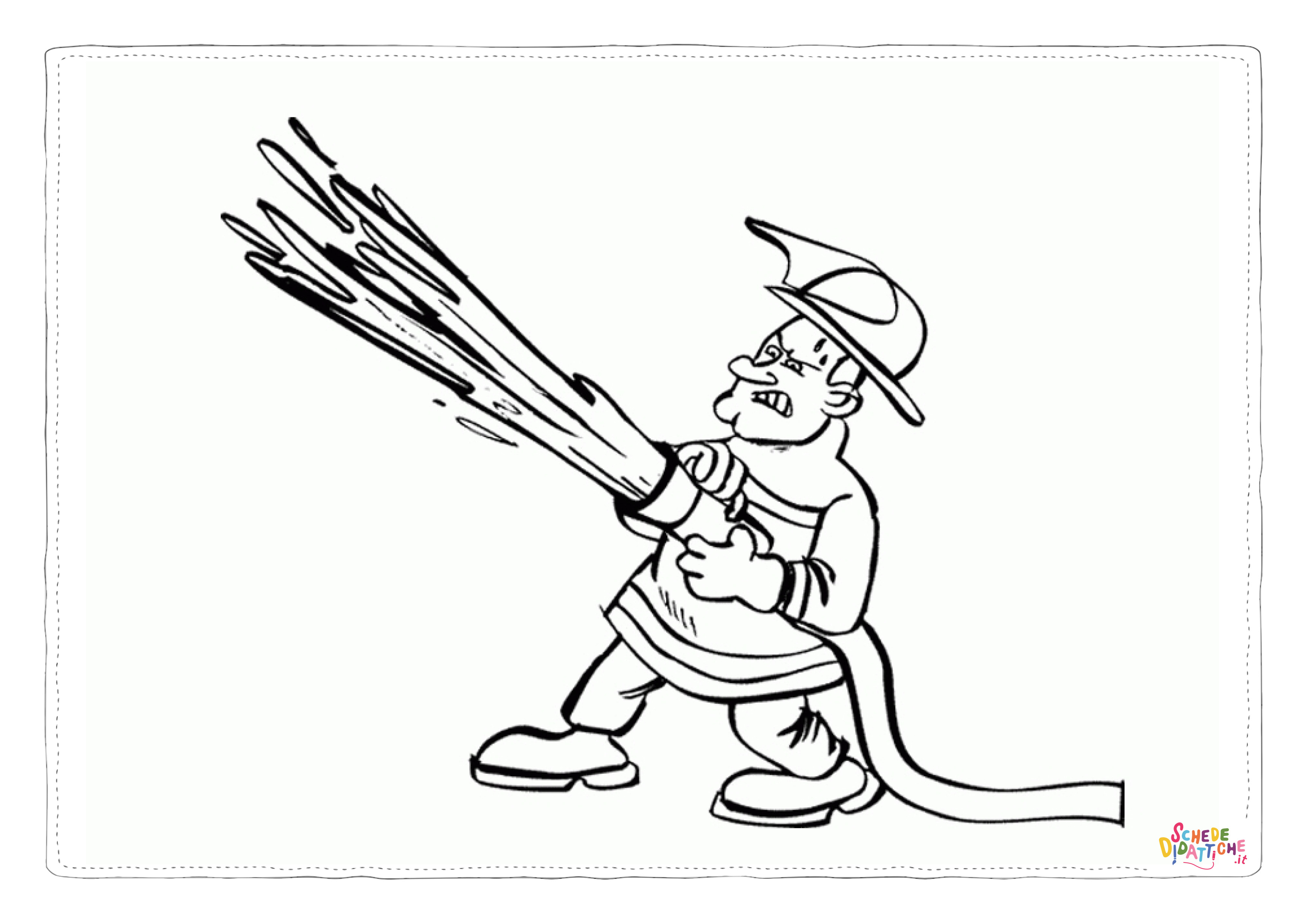 Disegno di pompiere da stampare e colorare 11