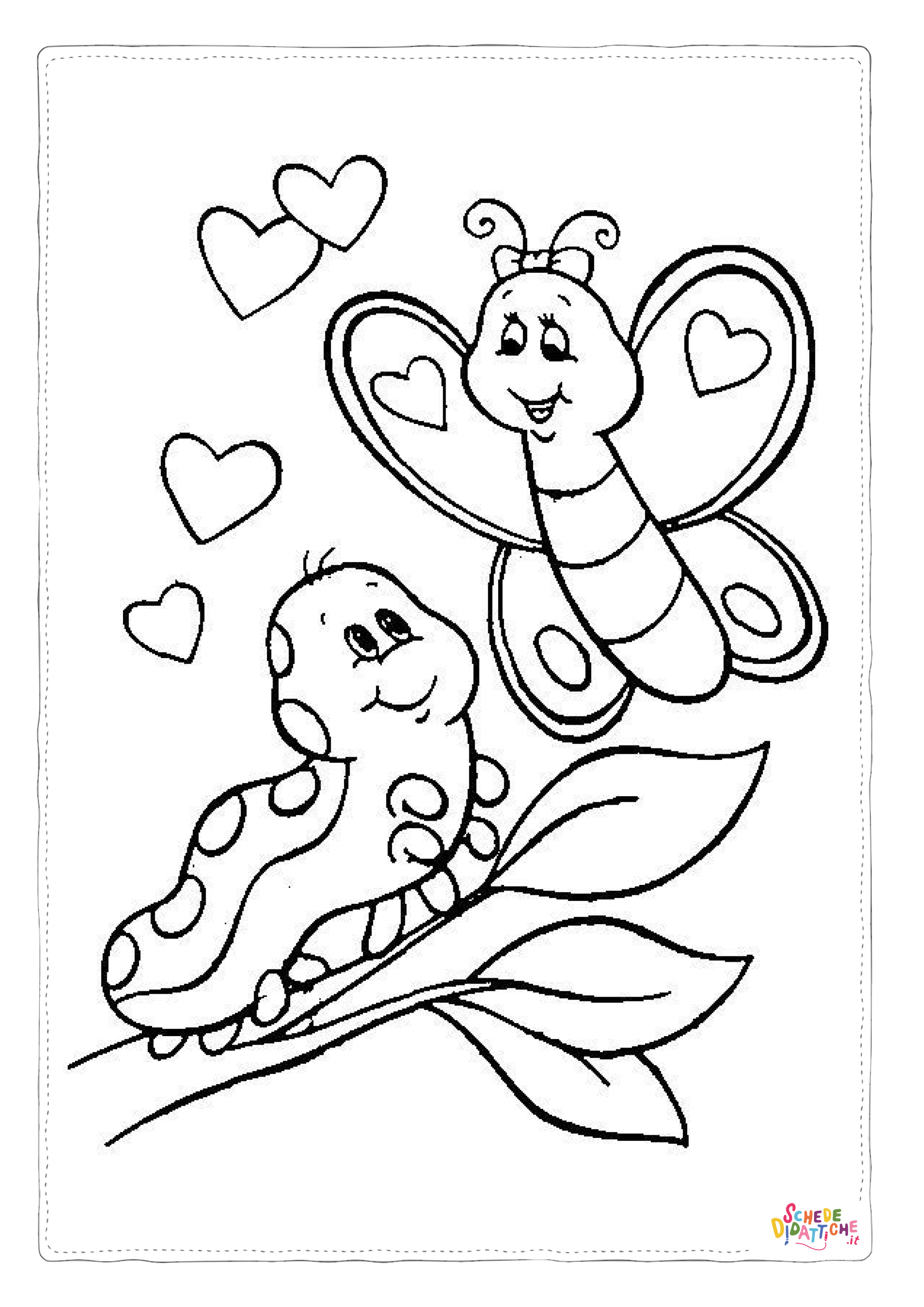 Disegno "Disegno di bruco da stampare e colorare 9" Disegno di bruco da stampare e colorare 9