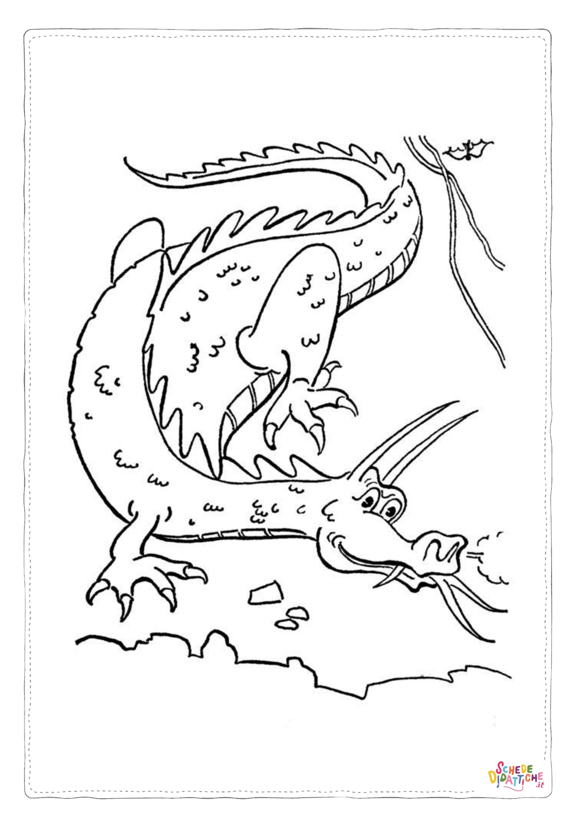 Disegno "Disegno di dragone da stampare e colorare 68" Disegno di dragone da stampare e colorare 68