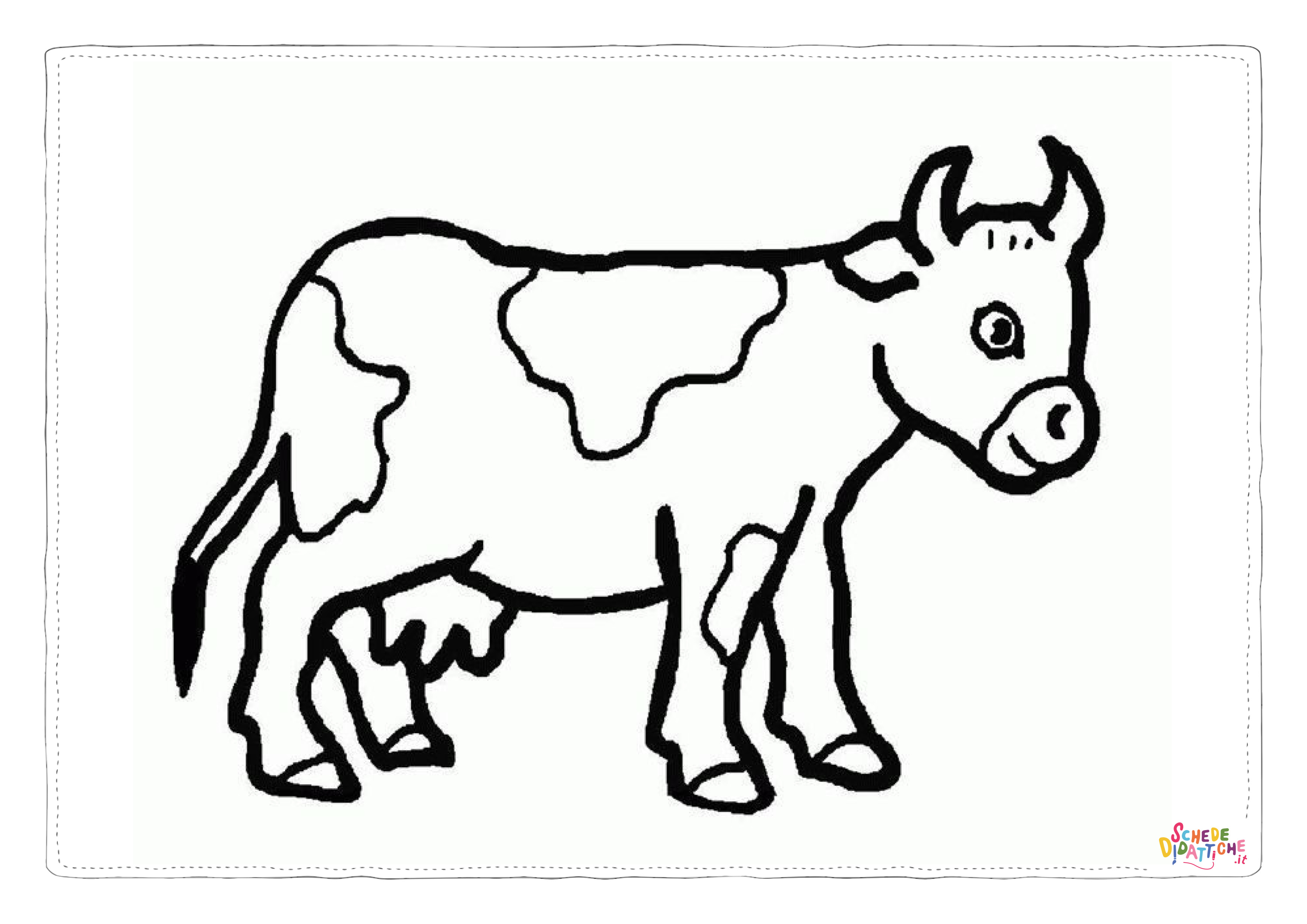 Disegno "Disegno di mucca da stampare e colorare 111" Disegno di mucca da stampare e colorare 111