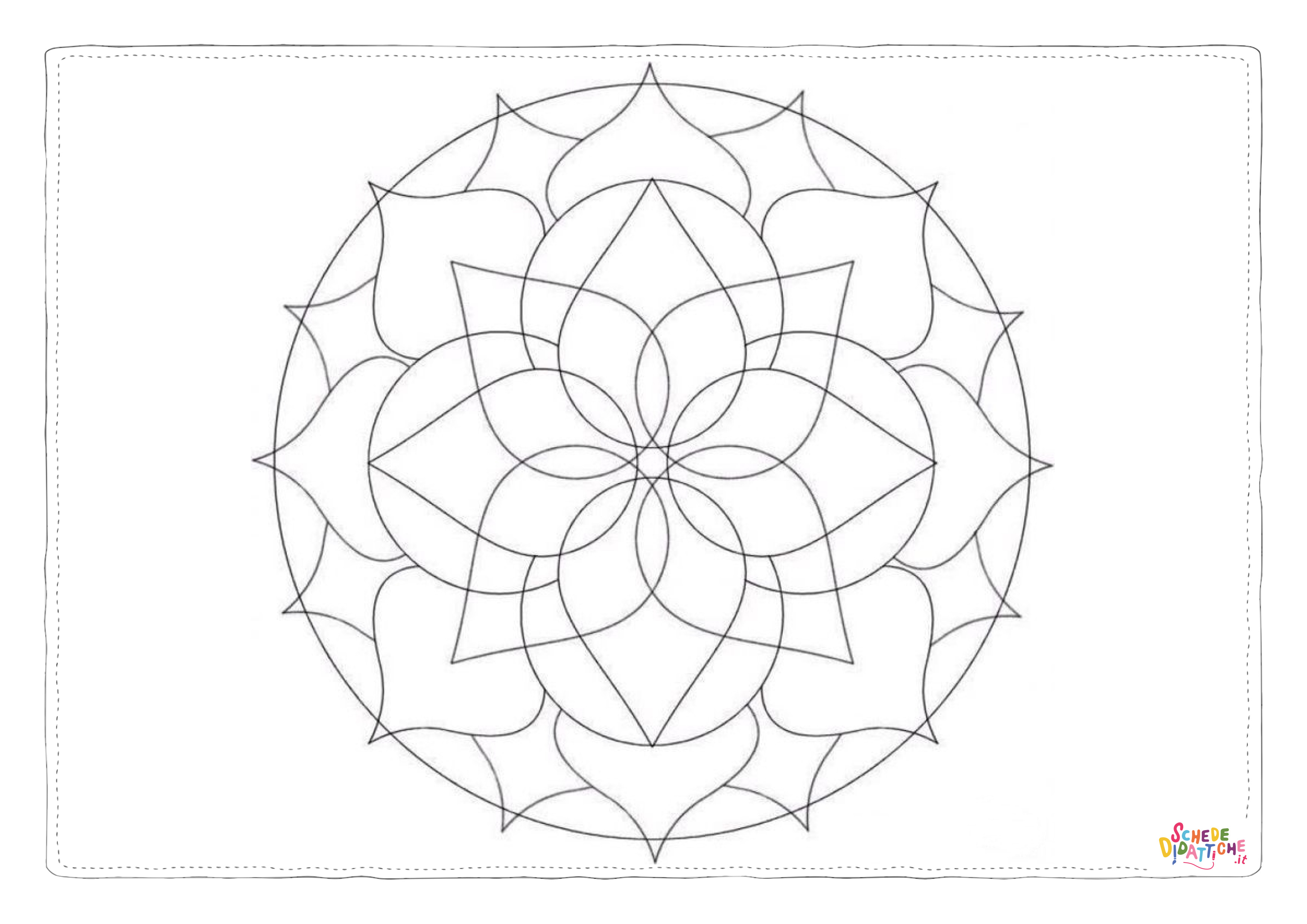 Disegno "Disegno di mandala da stampare e colorare 1294" Disegno di mandala da stampare e colorare 1294