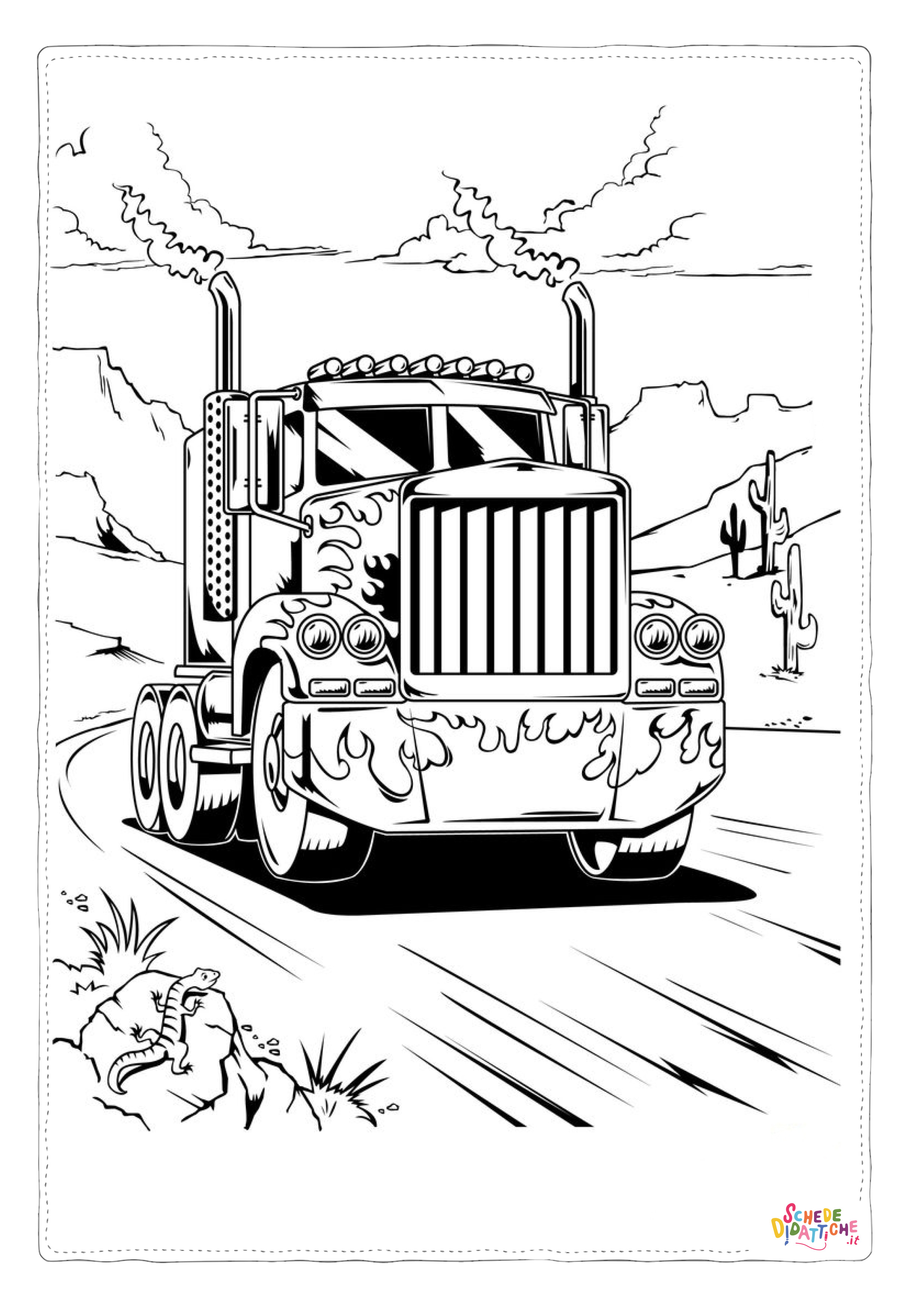 Disegno di mezzo da lavoro da stampare e colorare 10