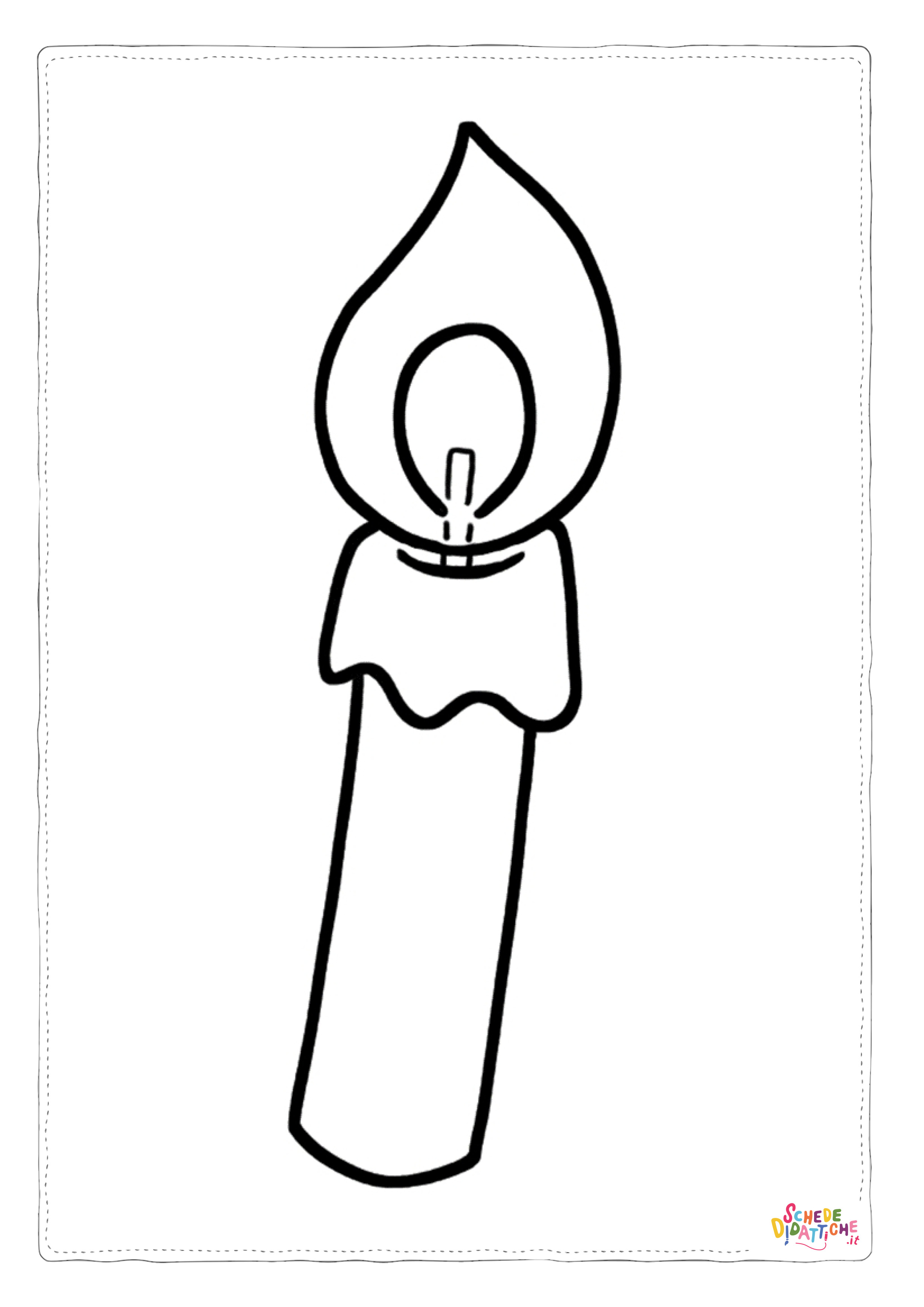 Disegno di candela natalizia da stampare e colorare 7