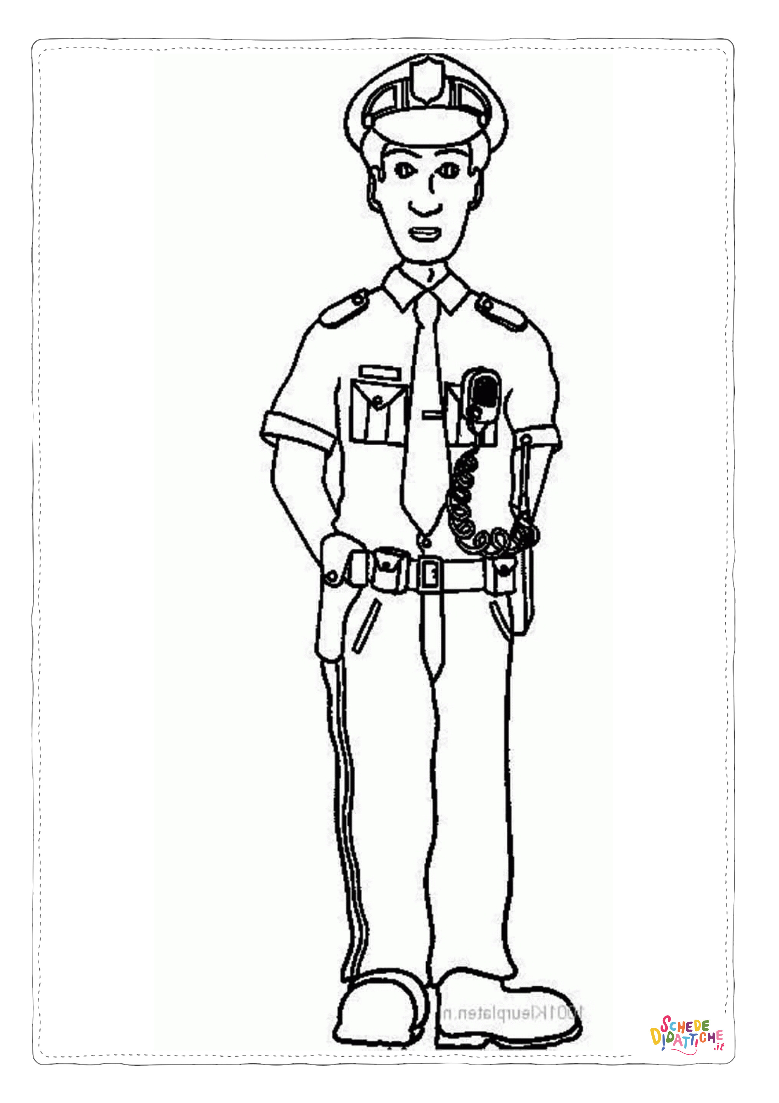 Disegno "Disegno di poliziotto da stampare e colorare 1" Disegno di poliziotto da stampare e colorare 1