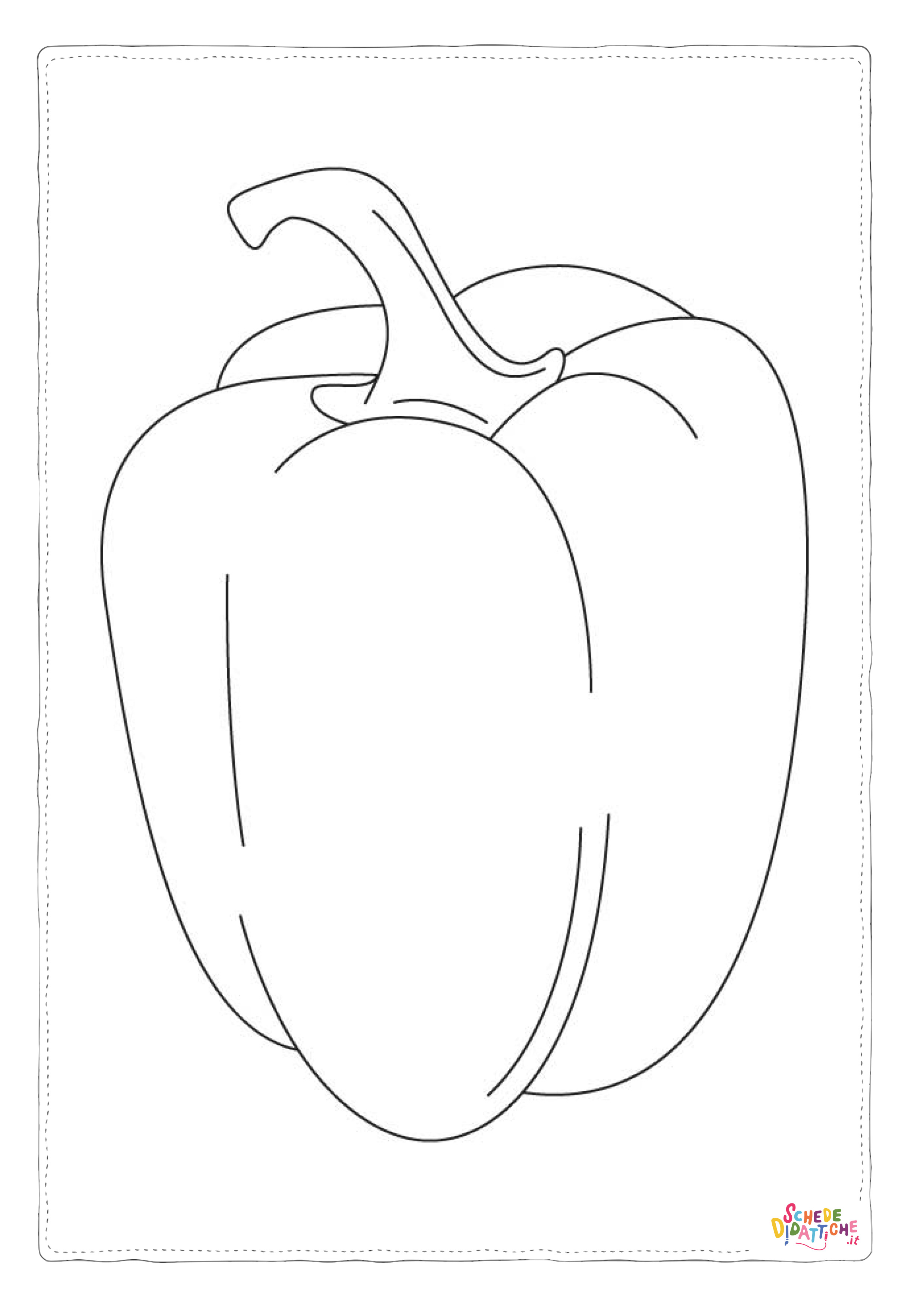 Disegno di peperone da stampare e colorare 3