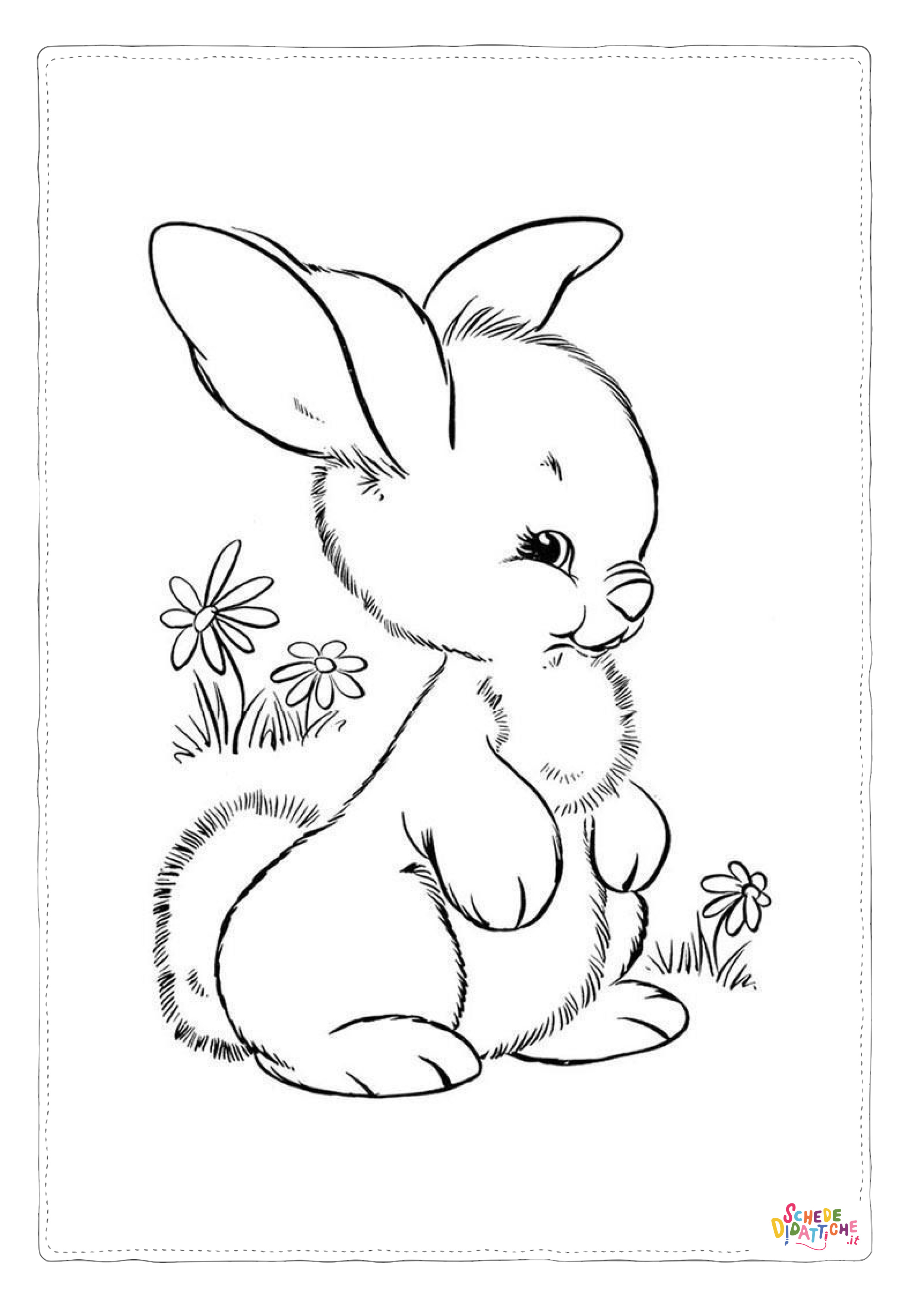 Disegno di coniglio da stampare e colorare 10