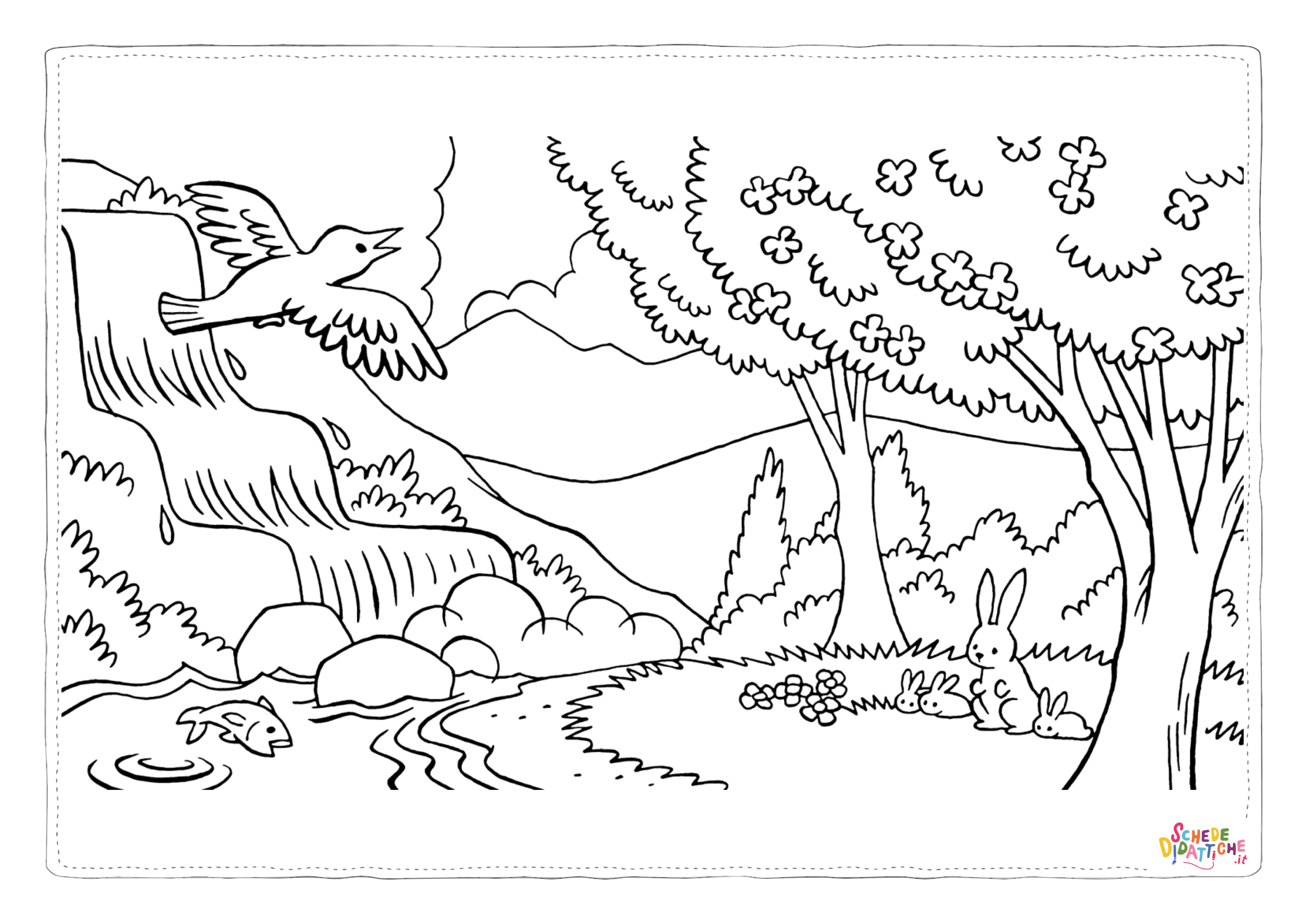 Disegno "Disegno di paesaggio da stampare e colorare 58" Disegno di paesaggio da stampare e colorare 58