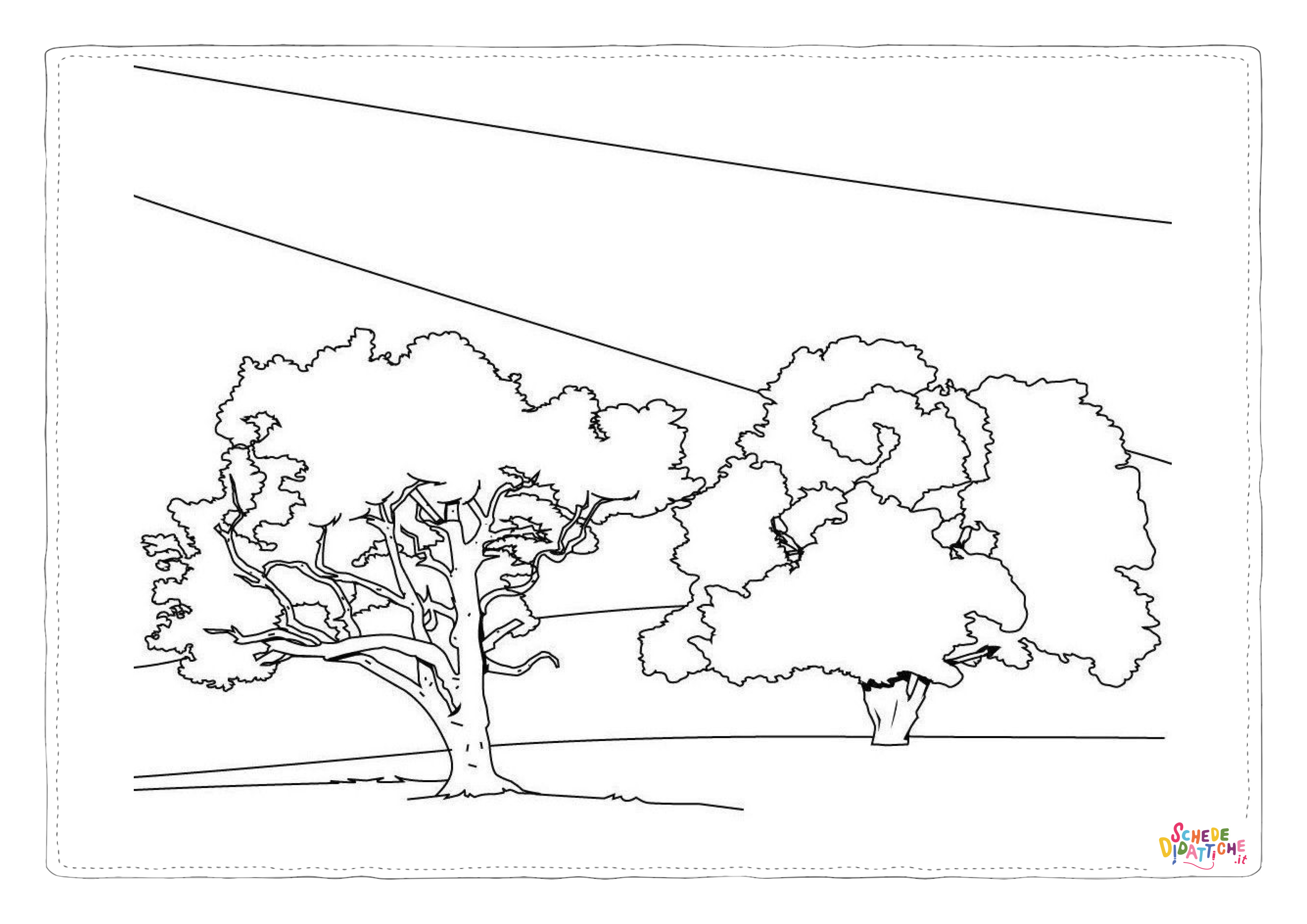 Disegno di albero da stampare e colorare 123