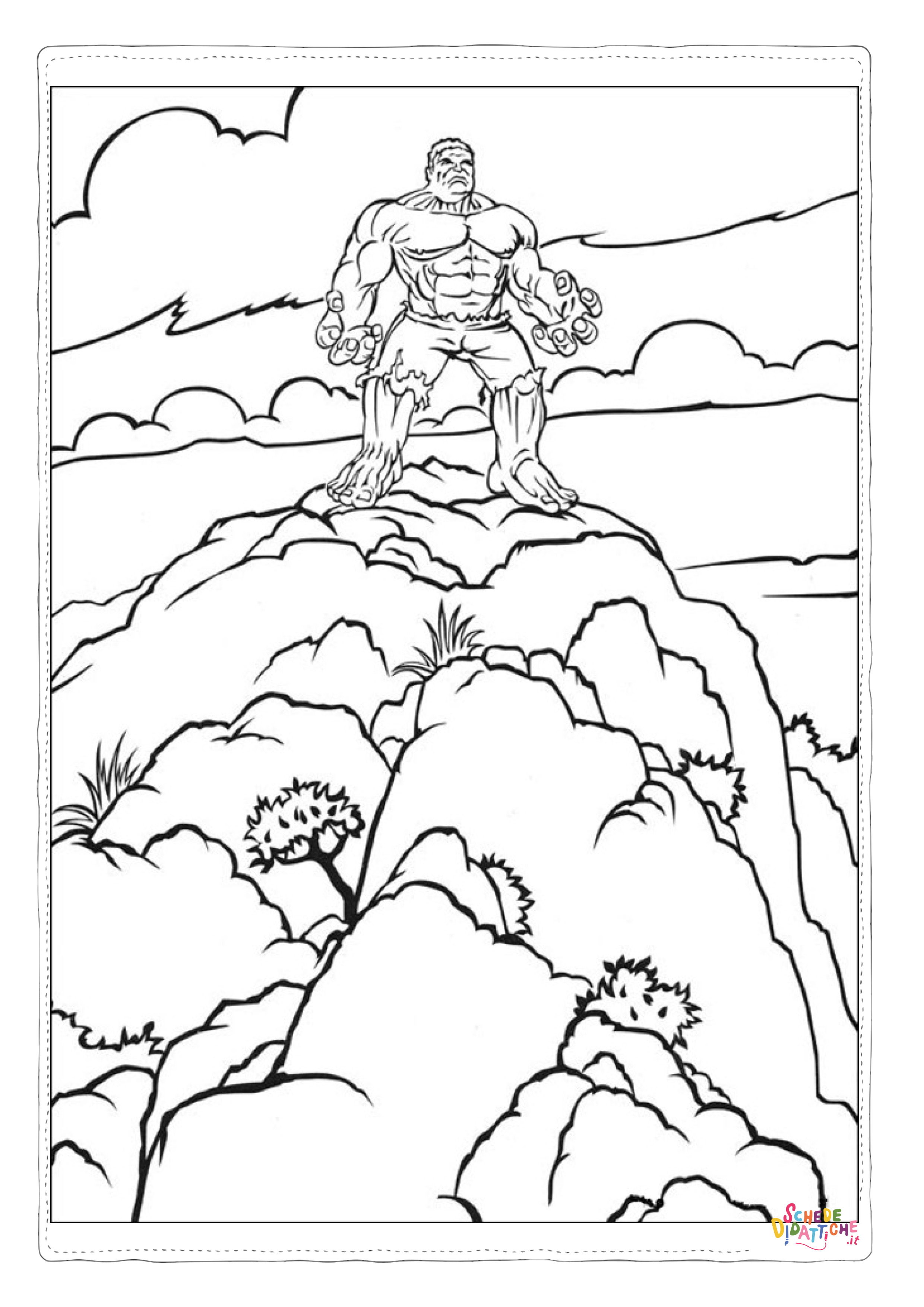 Disegno "Disegno di Hulk da stampare e colorare 6" Disegno di Hulk da stampare e colorare 6