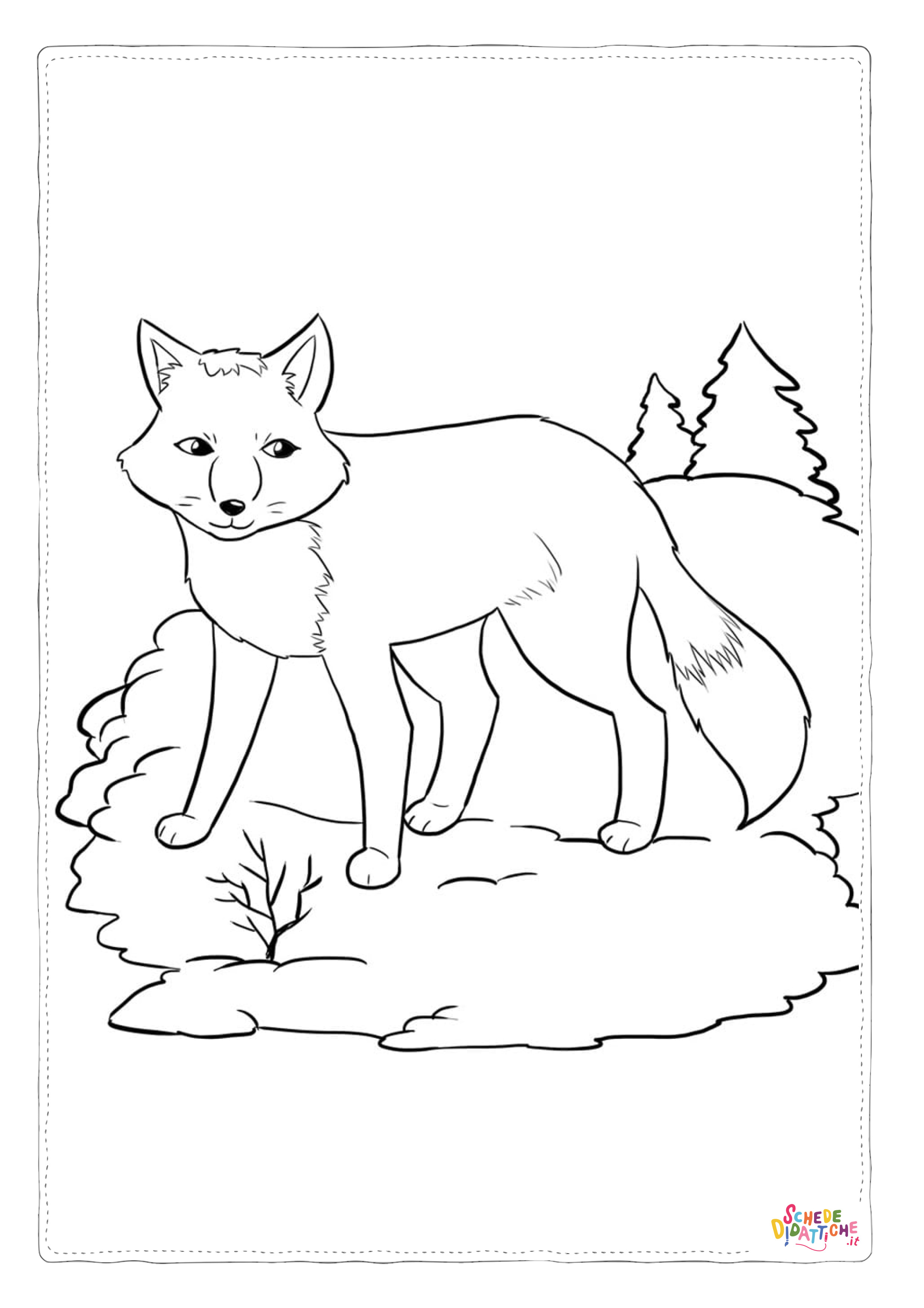 Disegno "Disegno di volpe da stampare e colorare 89" Disegno di volpe da stampare e colorare 89