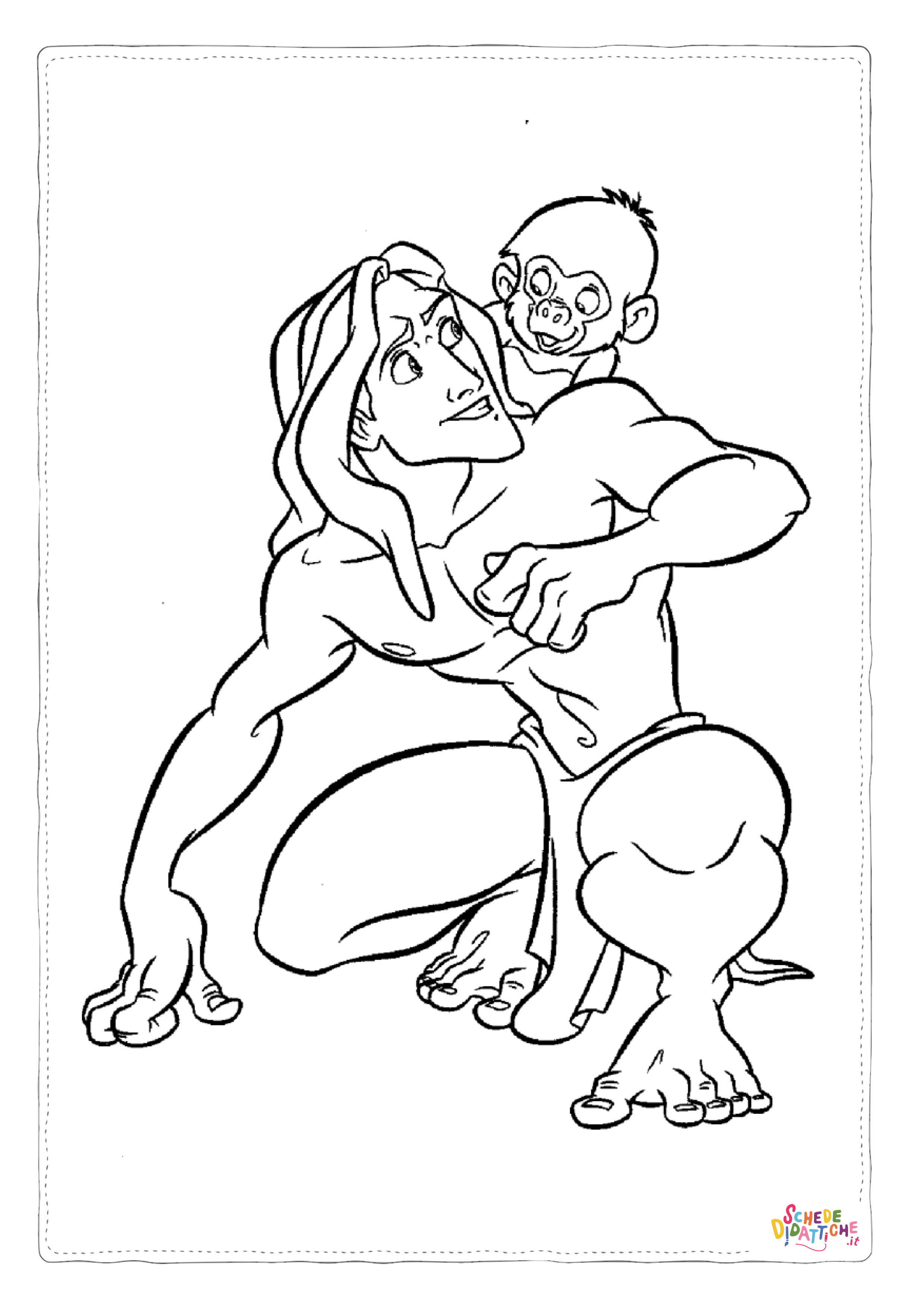 Disegno "Disegno di Tarzan da stampare e colorare 6" Disegno di Tarzan da stampare e colorare 6