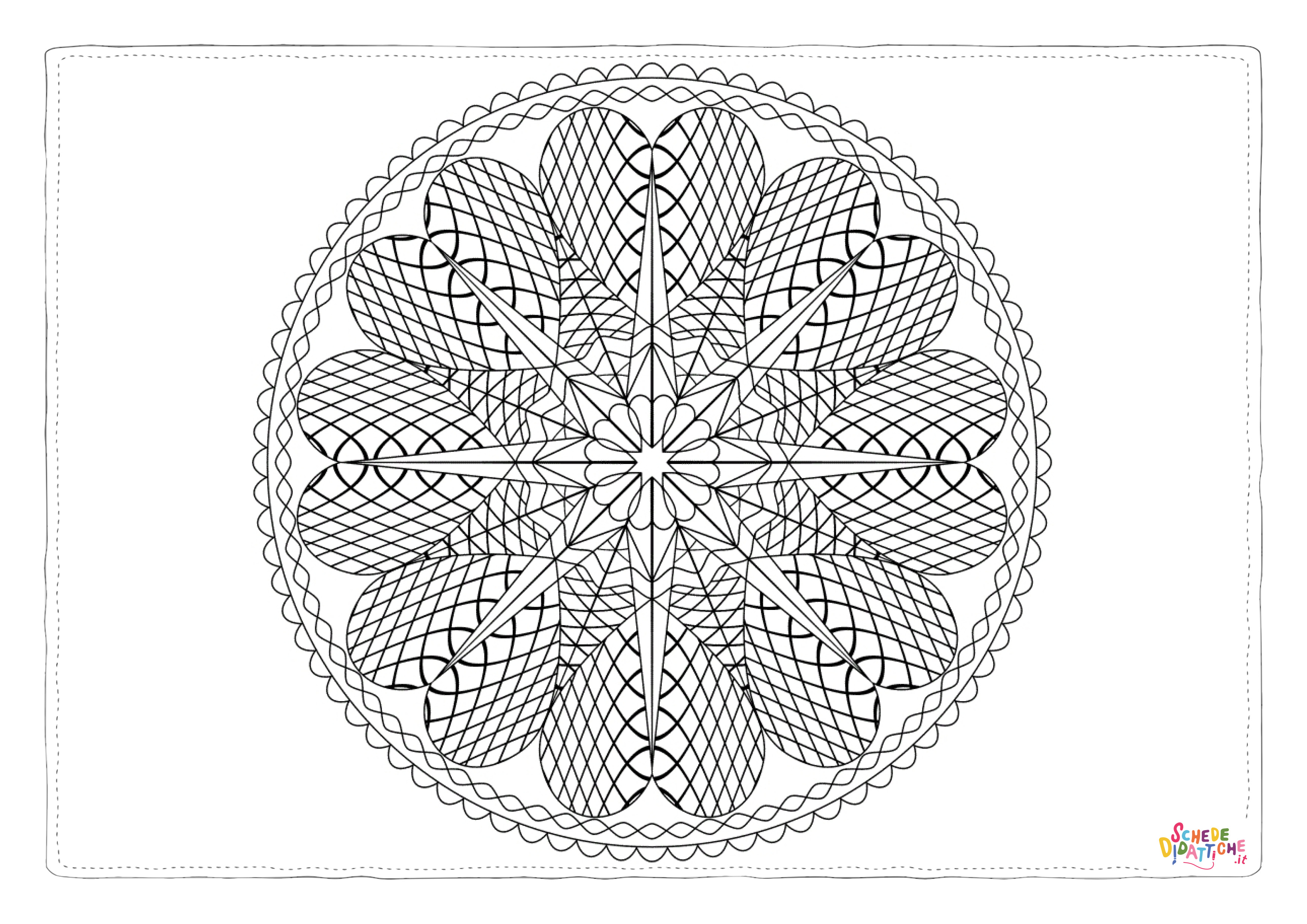 Disegno "Disegno di mandala da stampare e colorare 1168" Disegno di mandala da stampare e colorare 1168