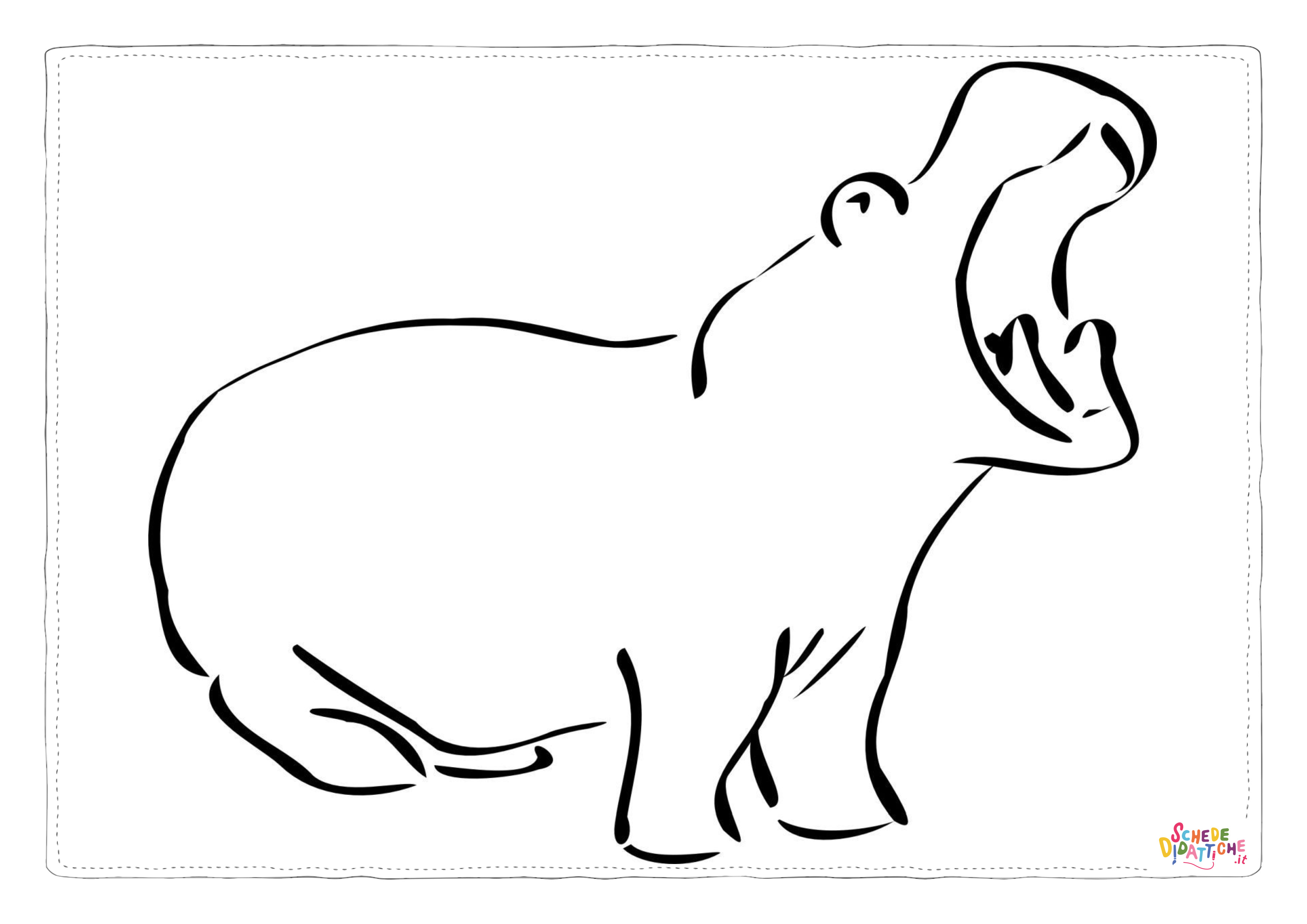 Disegno "Disegno di ippopotamo da stampare e colorare 50" Disegno di ippopotamo da stampare e colorare 50