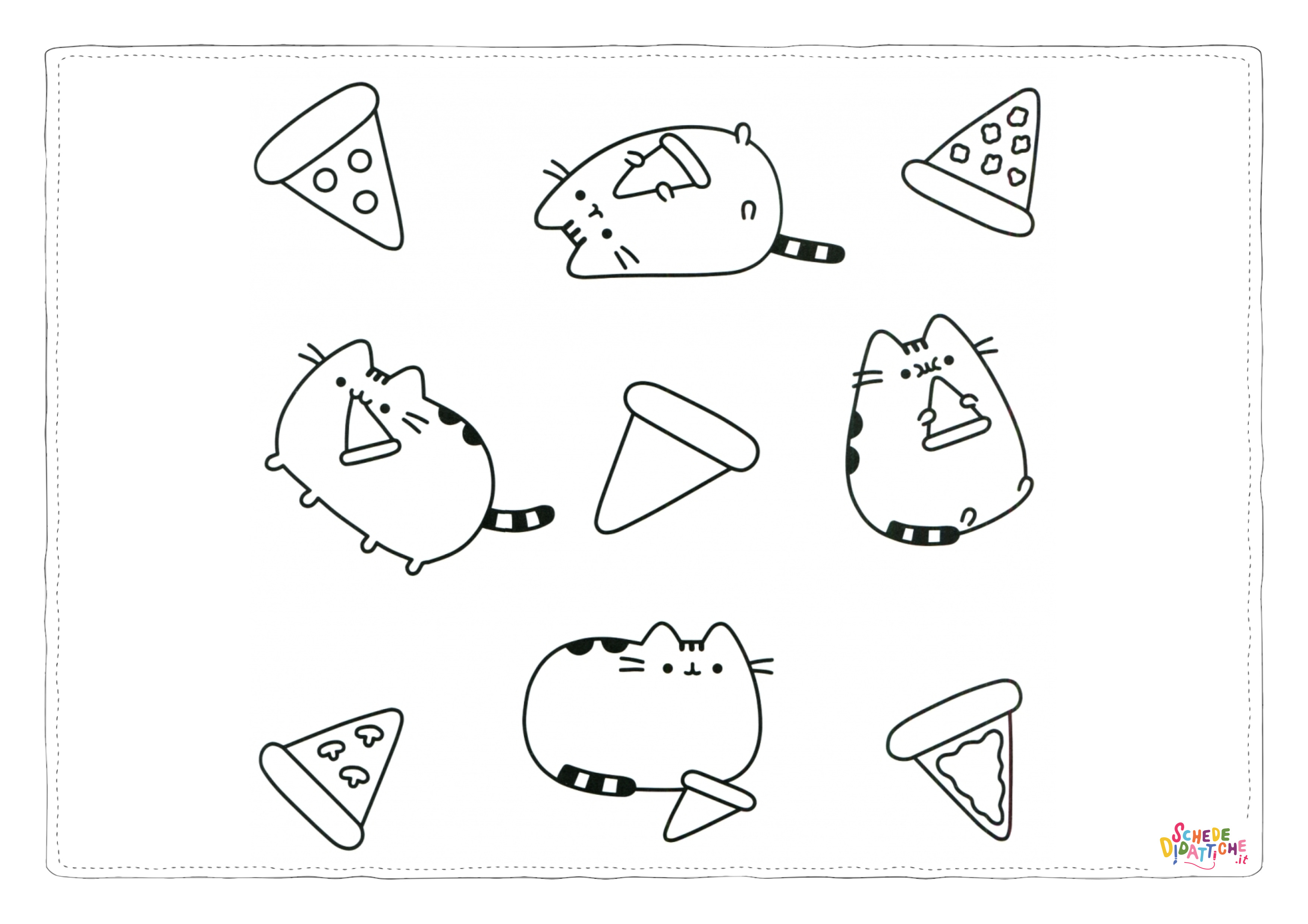 Disegno "Disegno di pizza da stampare e colorare 7" Disegno di pizza da stampare e colorare 7