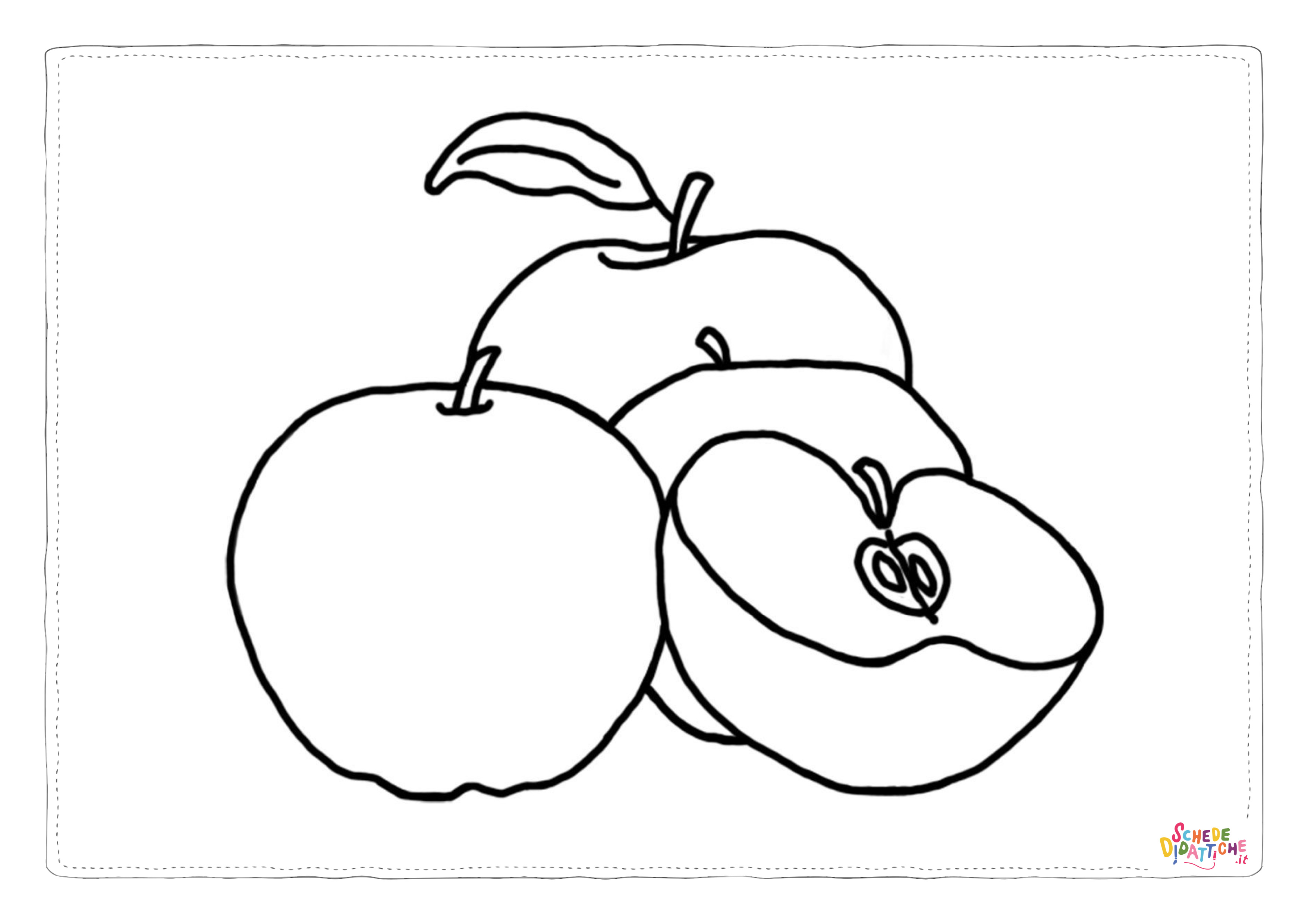 Disegno di mela da stampare e colorare 62