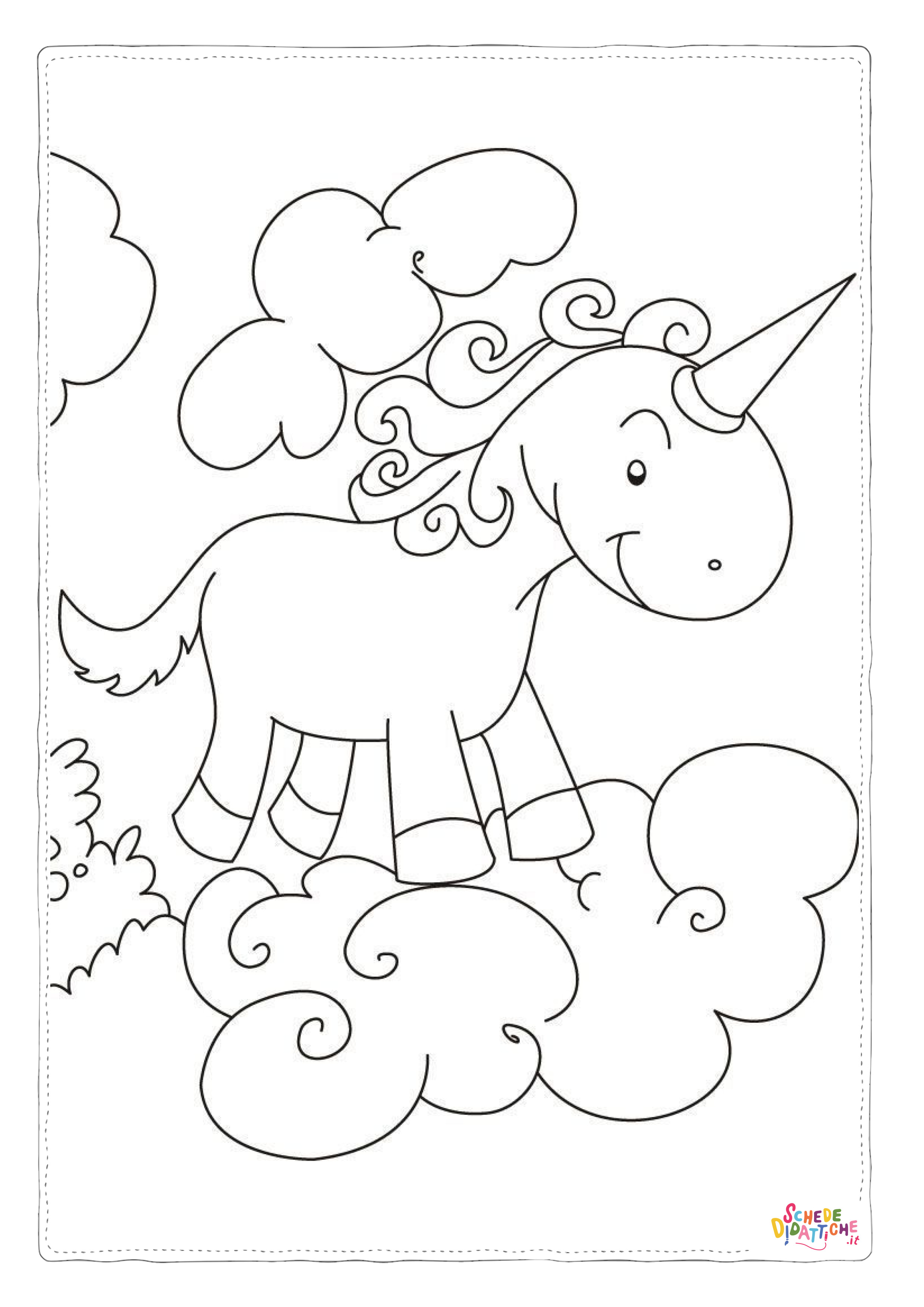 Disegno "Disegno di unicorno da stampare e colorare 25" Disegno di unicorno da stampare e colorare 25