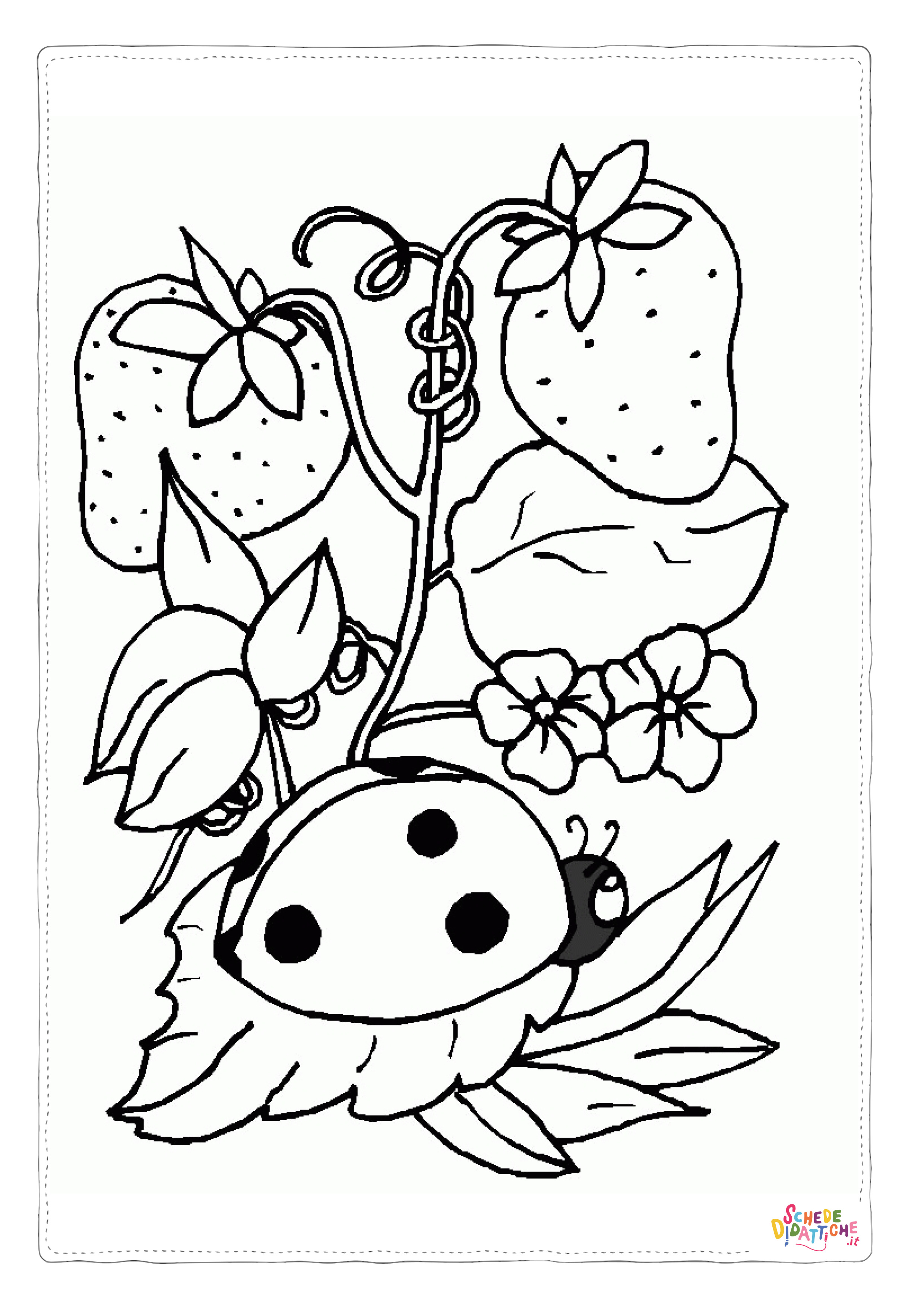 Disegno "Disegno di fragola da stampare e colorare 9" Disegno di fragola da stampare e colorare 9
